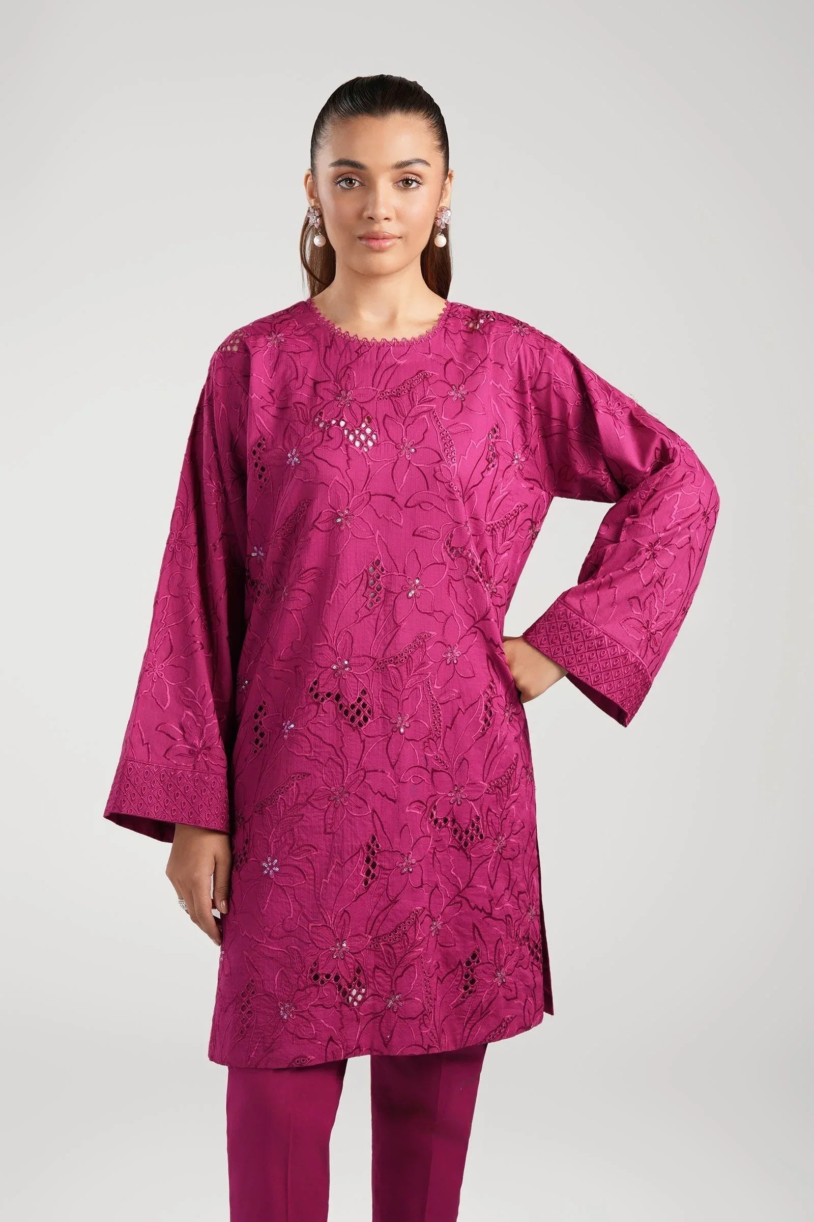 Maria B | Basics RTW | 3 Pc Embroidered Dobby Suit | MB-CS25-138 - Rang-e-Khaas