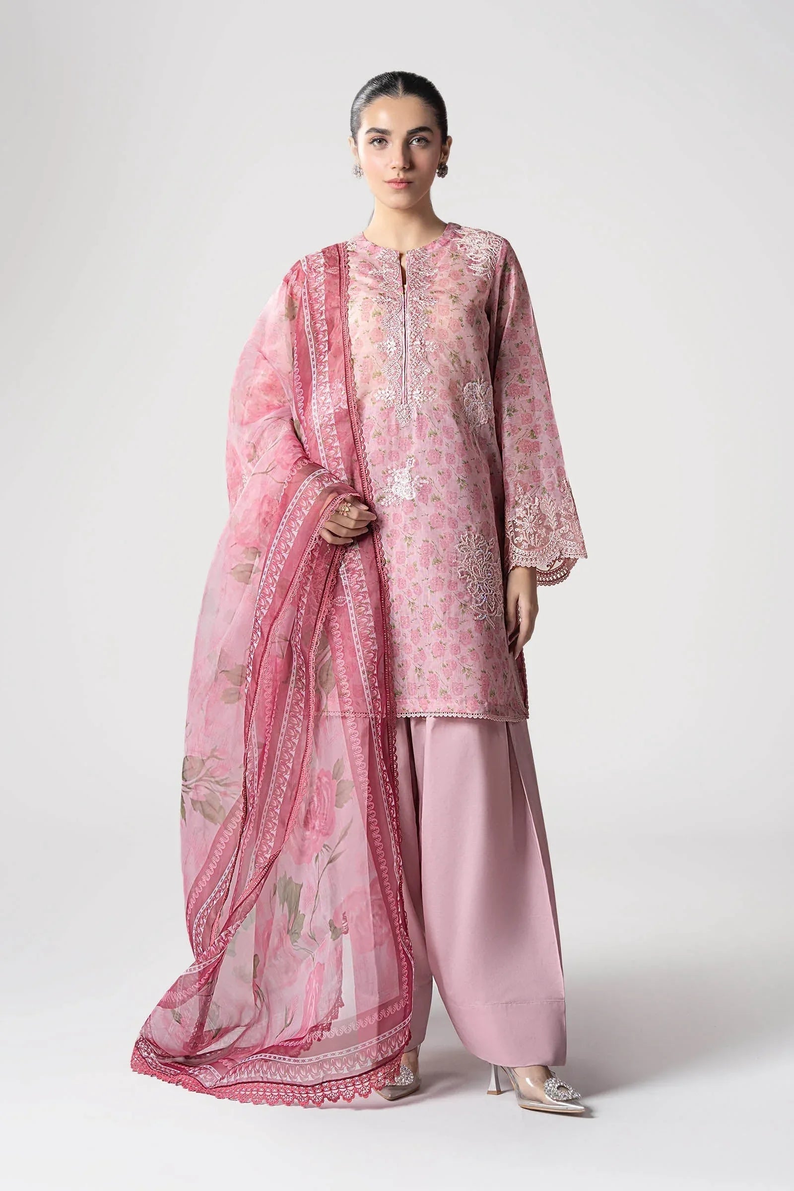 Maria B | Basics RTW | 3 Pc Embroidered Dobby Suit | MB-CS25-145 - Rang-e-Khaas
