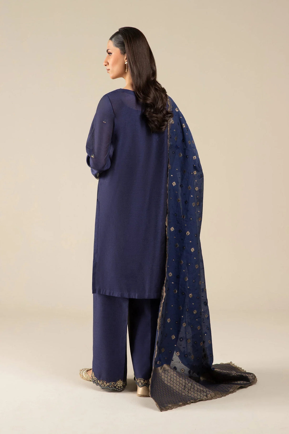 Maria B | Basics RTW | 3 Pc Embroidered Two Tone Silk Suit | MB-FS25-30 - Rang-e-Khaas