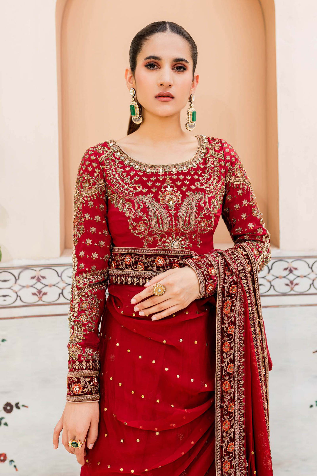 Maria B | Bridal Couture | Deep Red MC-910 - Rang-e-Khaas