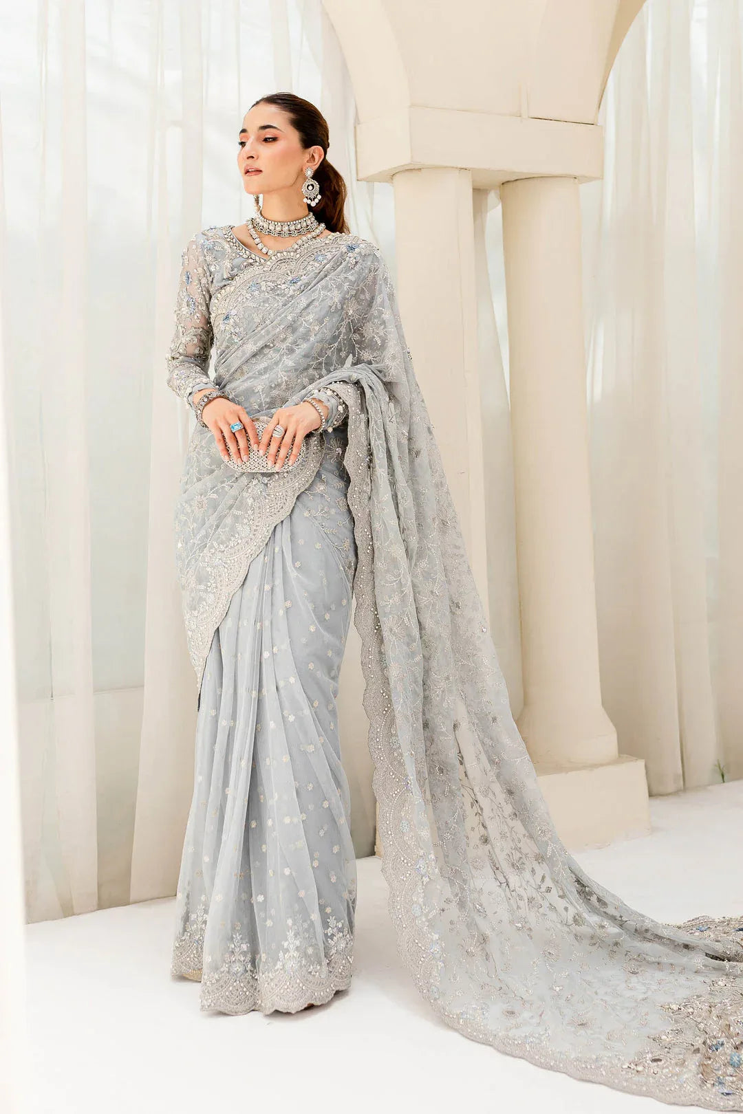 Maria B | Bridal Couture | Ice Blue MC-908 - Rang-e-Khaas