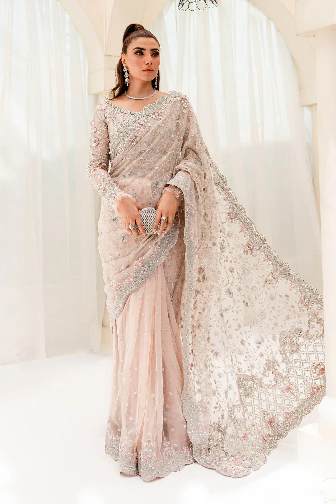 Maria B | Bridal Couture | Pale Pink MC-909 - Rang-e-Khaas