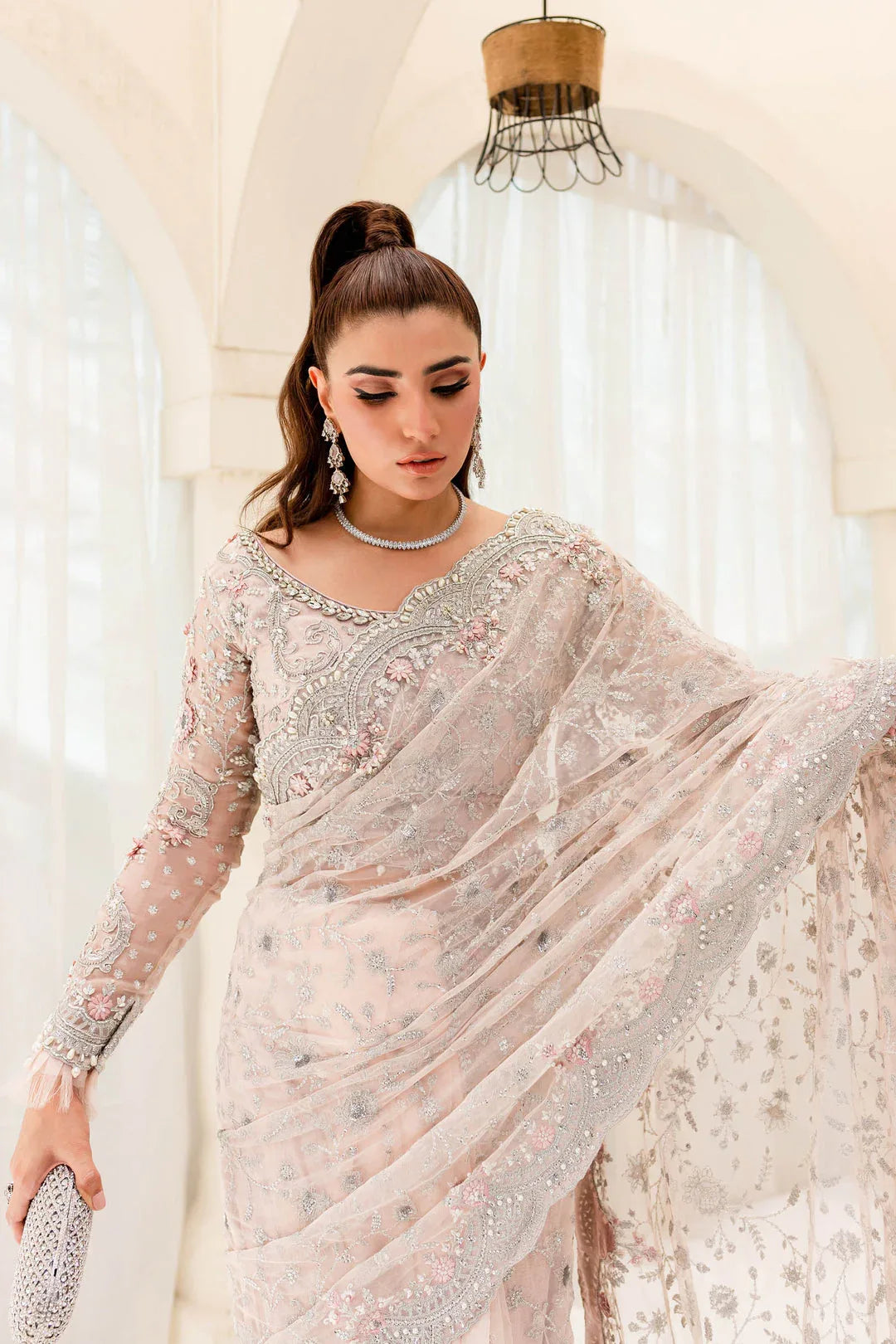 Maria B | Bridal Couture | Pale Pink MC-909 - Rang-e-Khaas