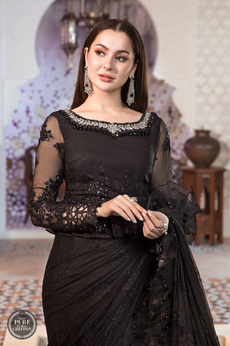 Maria B | Chiffon Collection | MPC-21-106-Black - Rang-e-Khaas