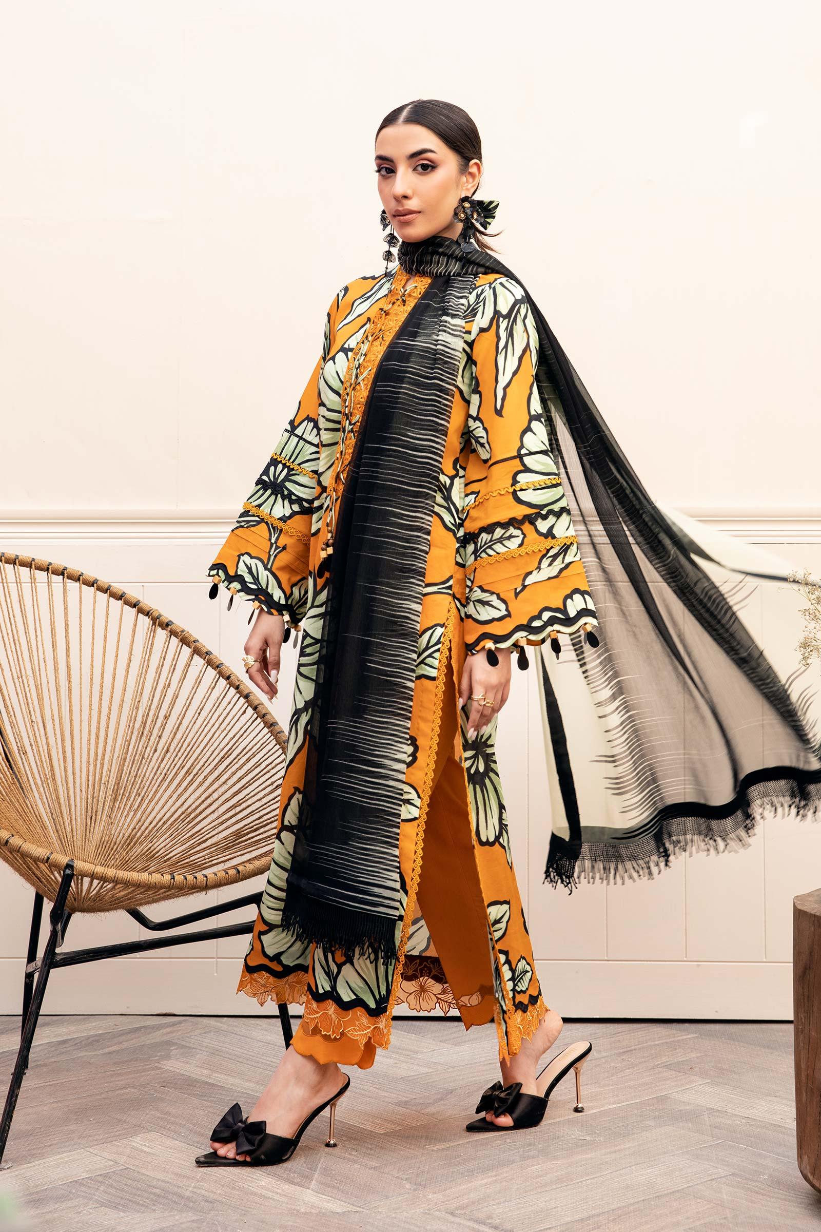 Maria B | Eid Basic Lawn | MB-CUS25-902A - Rang-e-Khaas