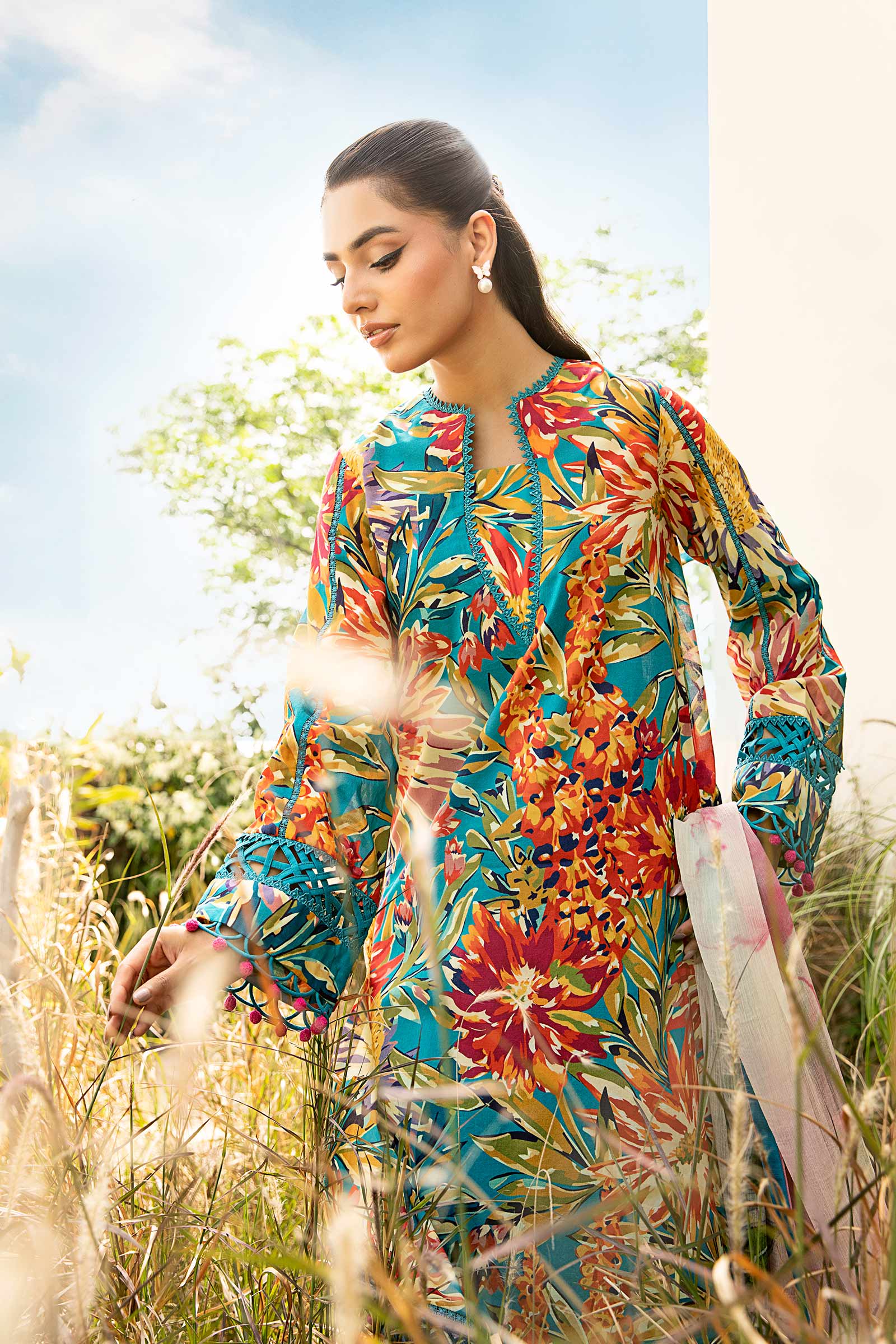 Maria B | Eid Basic Lawn | MB-CUS25-903A - Rang-e-Khaas