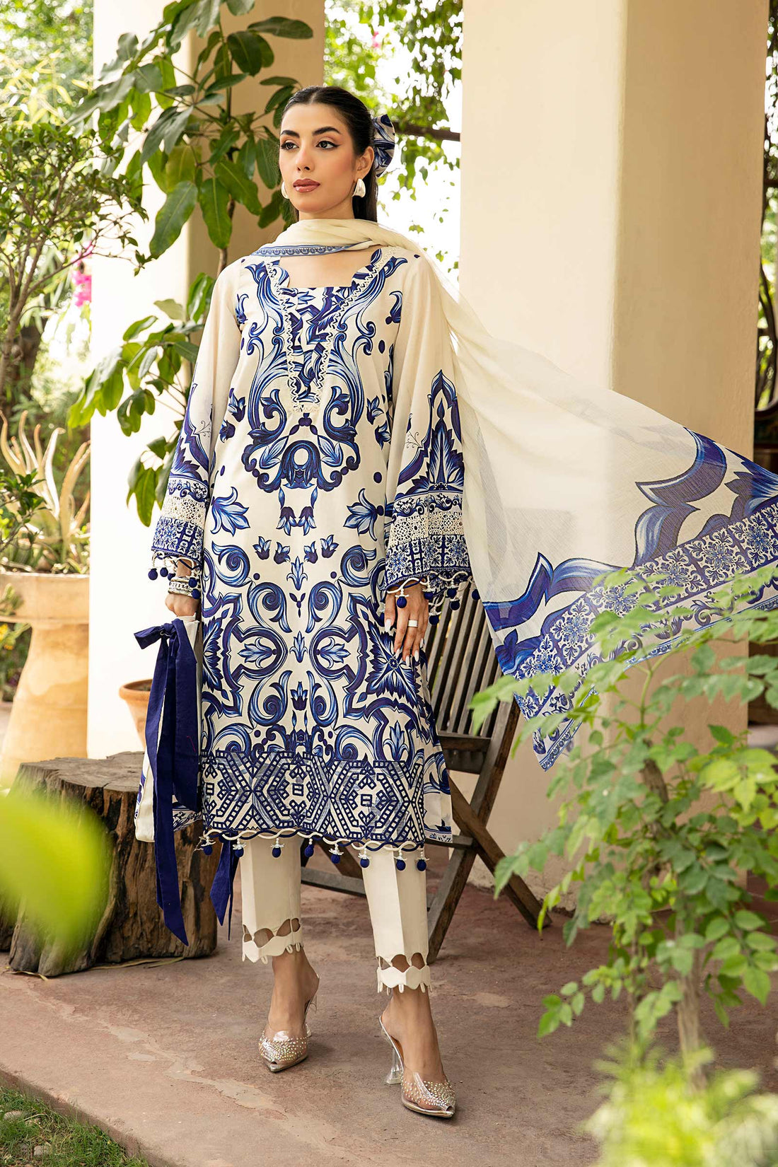 Maria B | Eid Basic Lawn | MB-CUS25-904A - Rang-e-Khaas