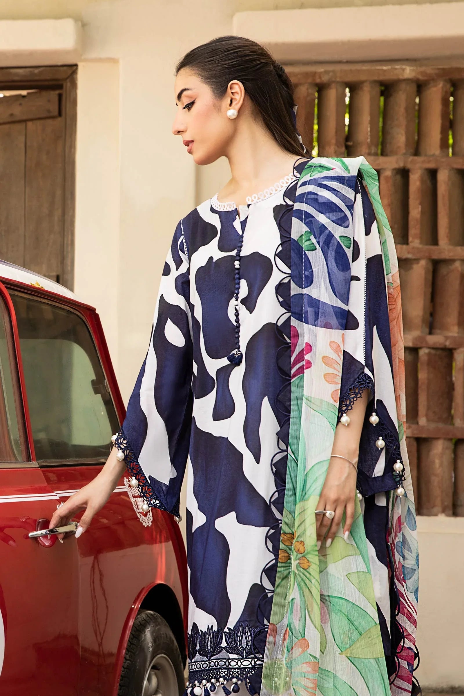 Maria B | Eid Basic Lawn | MB-CUS25-905B - Rang-e-Khaas
