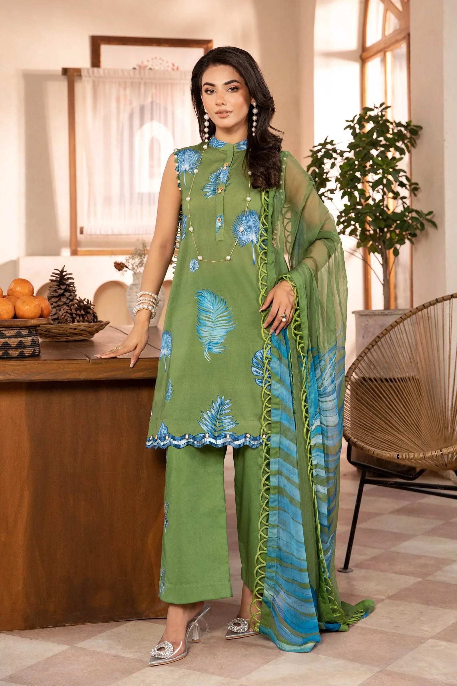 Maria B | Eid Basic Lawn | MB-CUS25-906A - Rang-e-Khaas