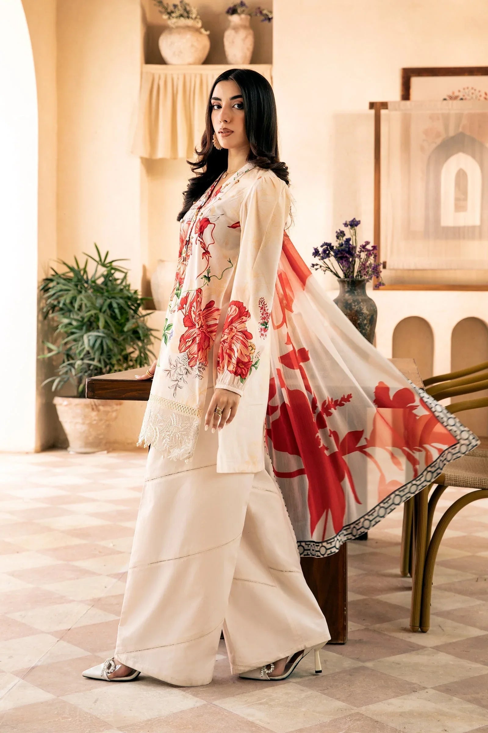 Maria B | Eid Basic Lawn | MB-CUS25-907B - Rang-e-Khaas