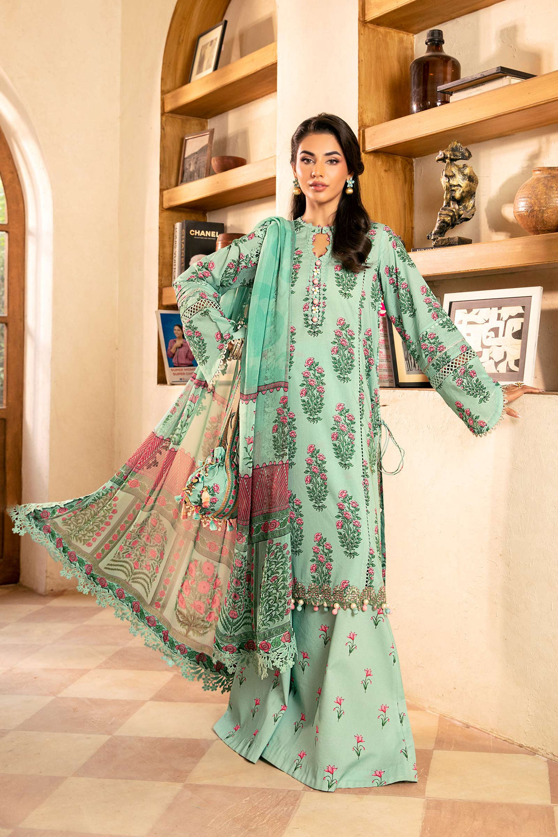 Maria B | Eid Basic Lawn | MB-CUS25-908B - Rang-e-Khaas