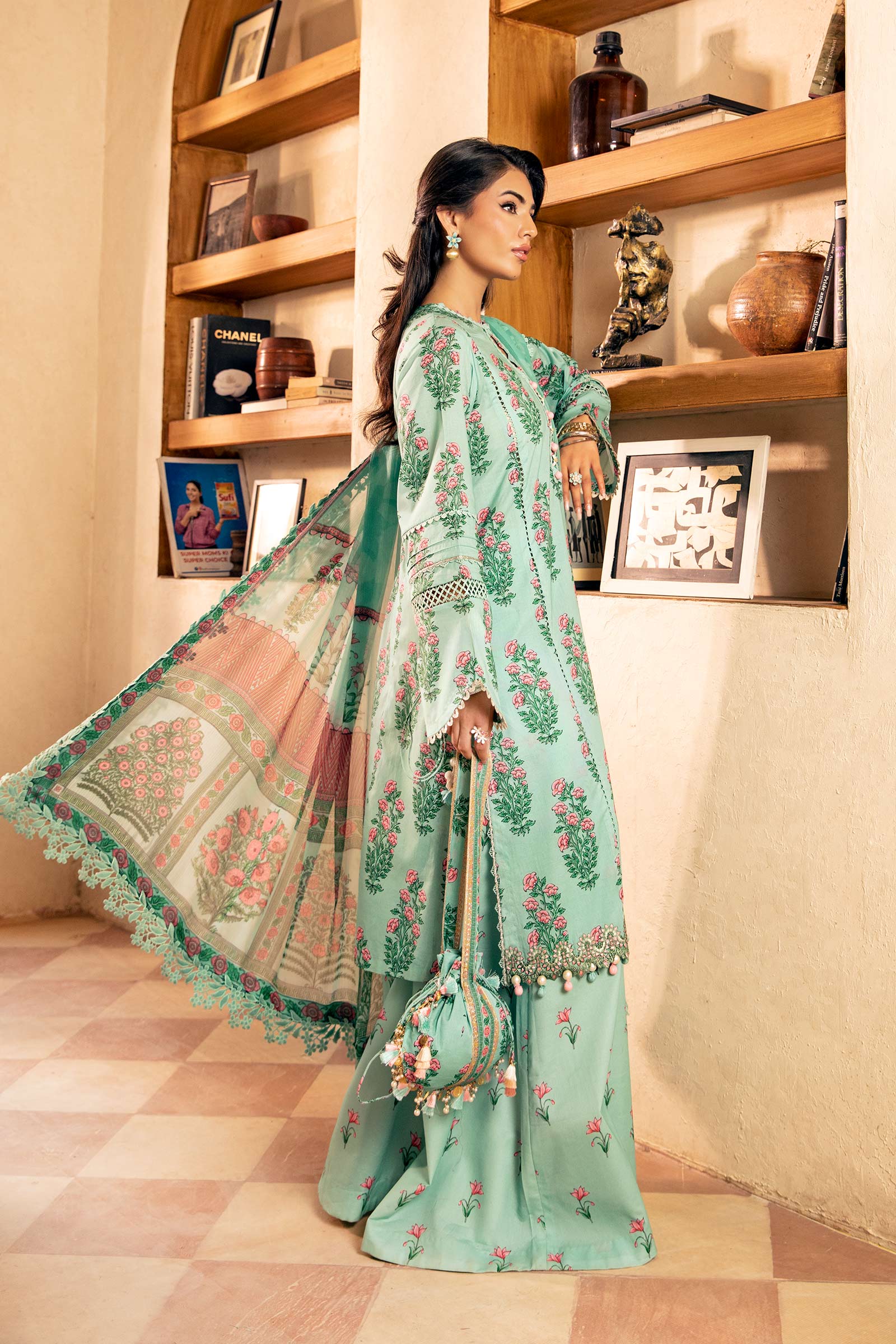 Maria B | Eid Basic Lawn | MB-CUS25-908B - Rang-e-Khaas