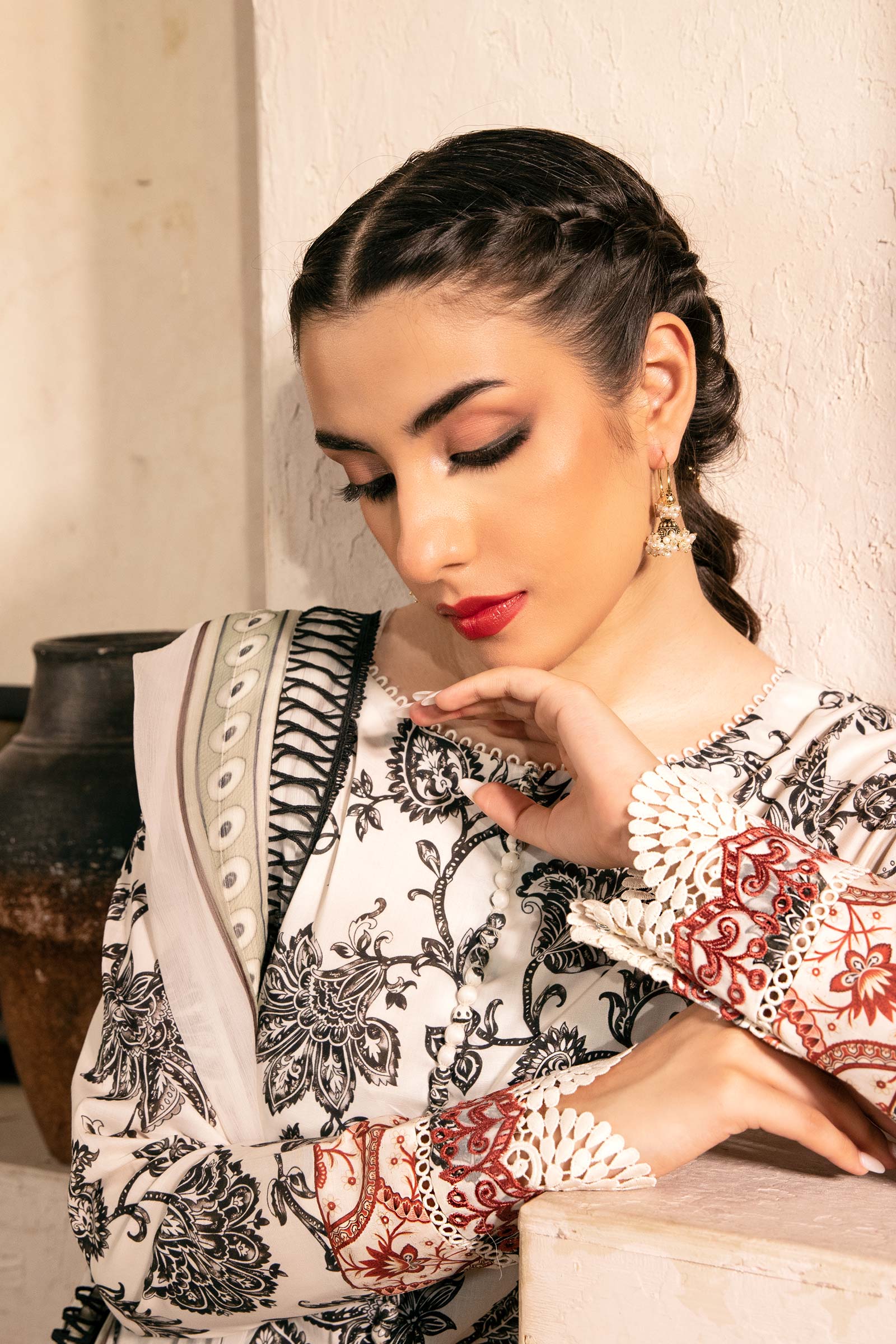 Maria B | Eid Basic Lawn | MB-CUS25-909A - Rang-e-Khaas