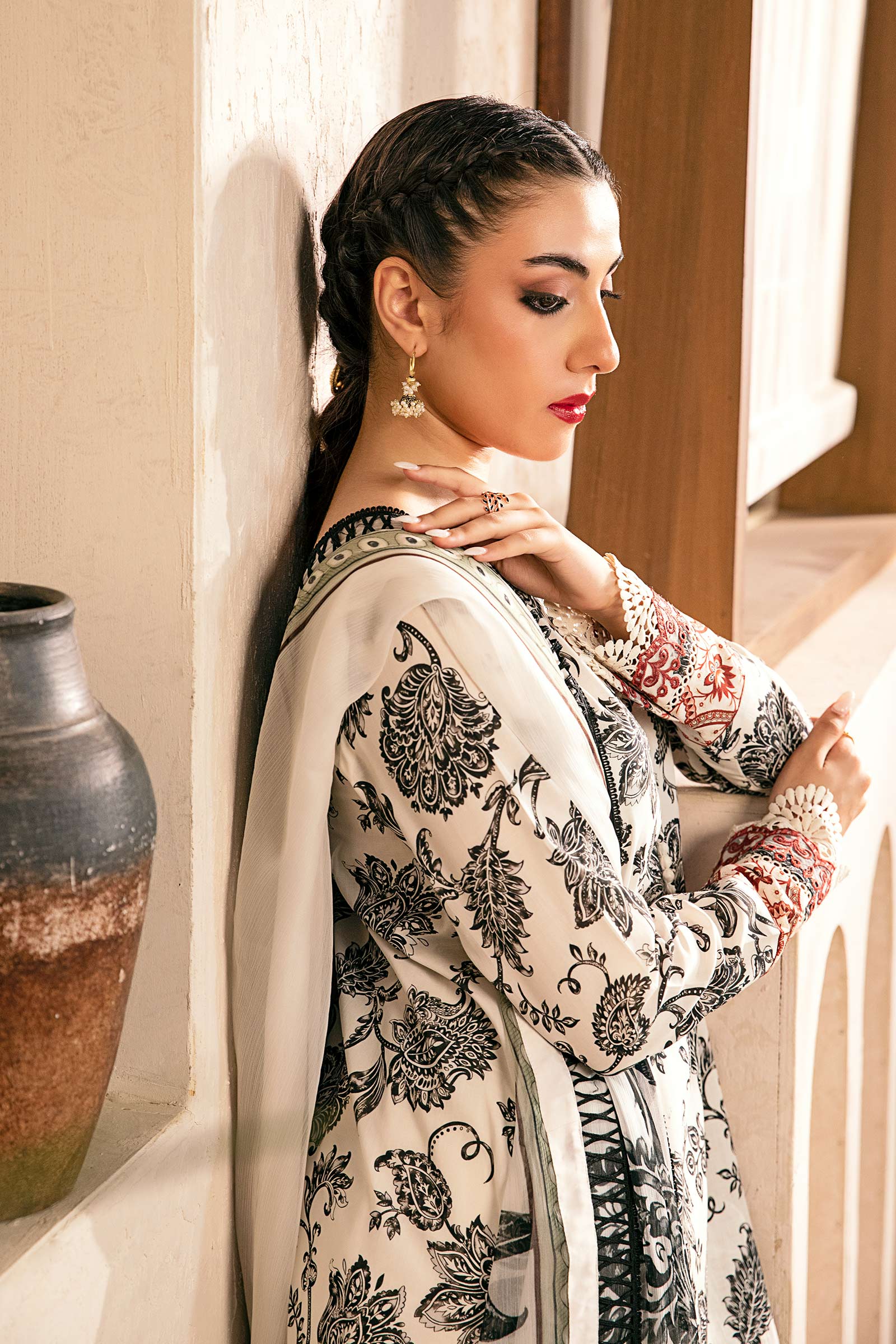 Maria B | Eid Basic Lawn | MB-CUS25-909A - Rang-e-Khaas