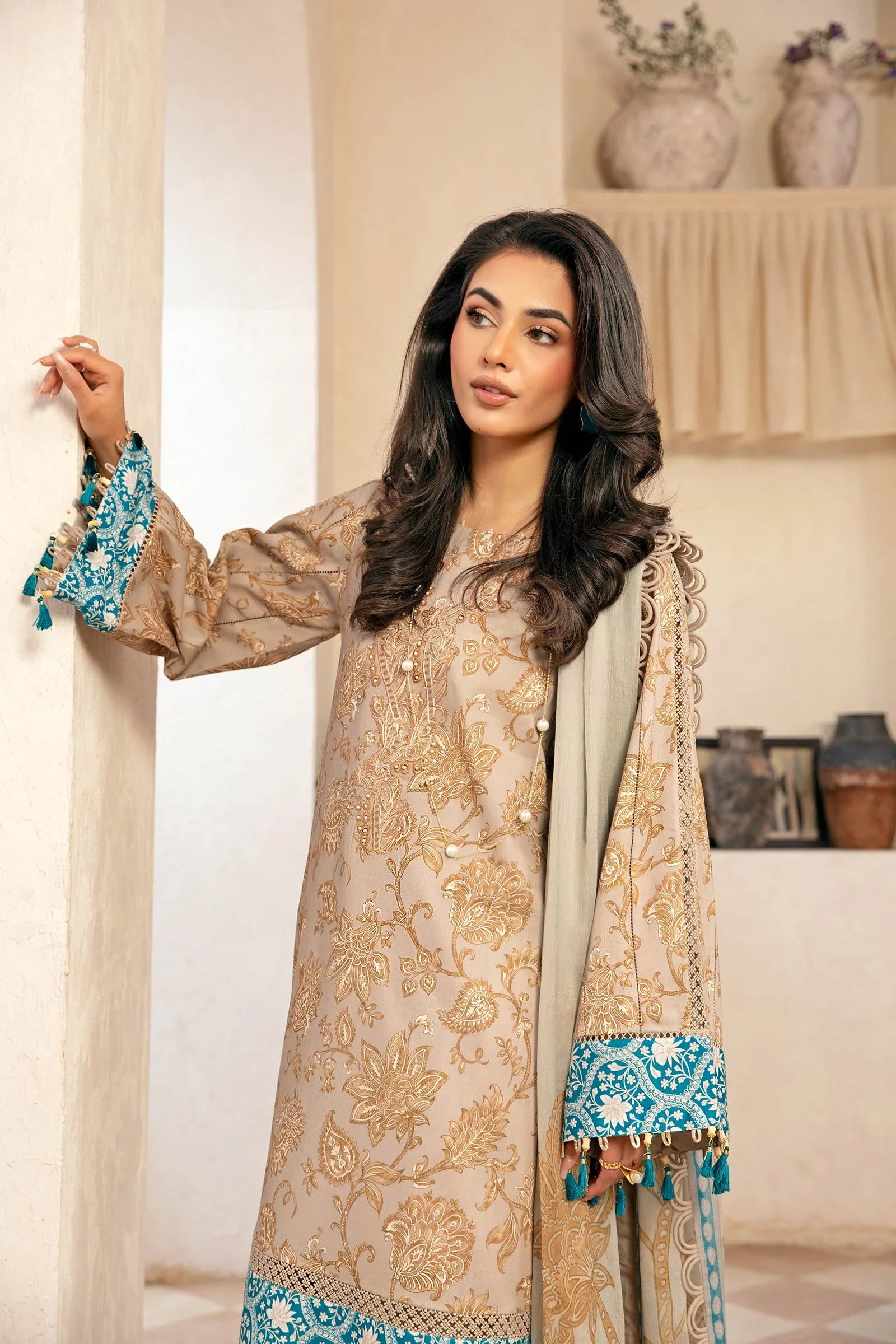 Maria B | Eid Basic Lawn | MB-CUS25-909B - Rang-e-Khaas