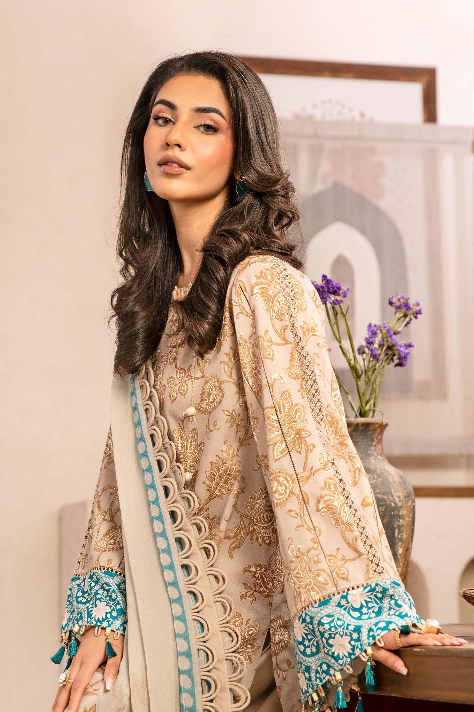 Maria B | Eid Basic Lawn | MB-CUS25-909B - Rang-e-Khaas