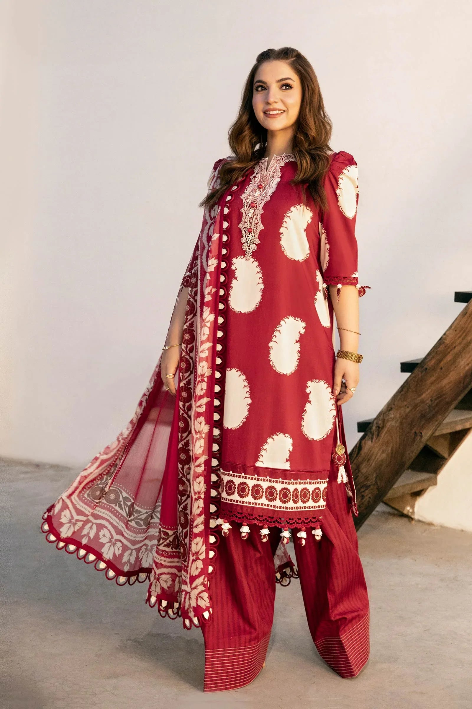 Maria B | Eid Basic Lawn | MB-CUS25-911A - Rang-e-Khaas