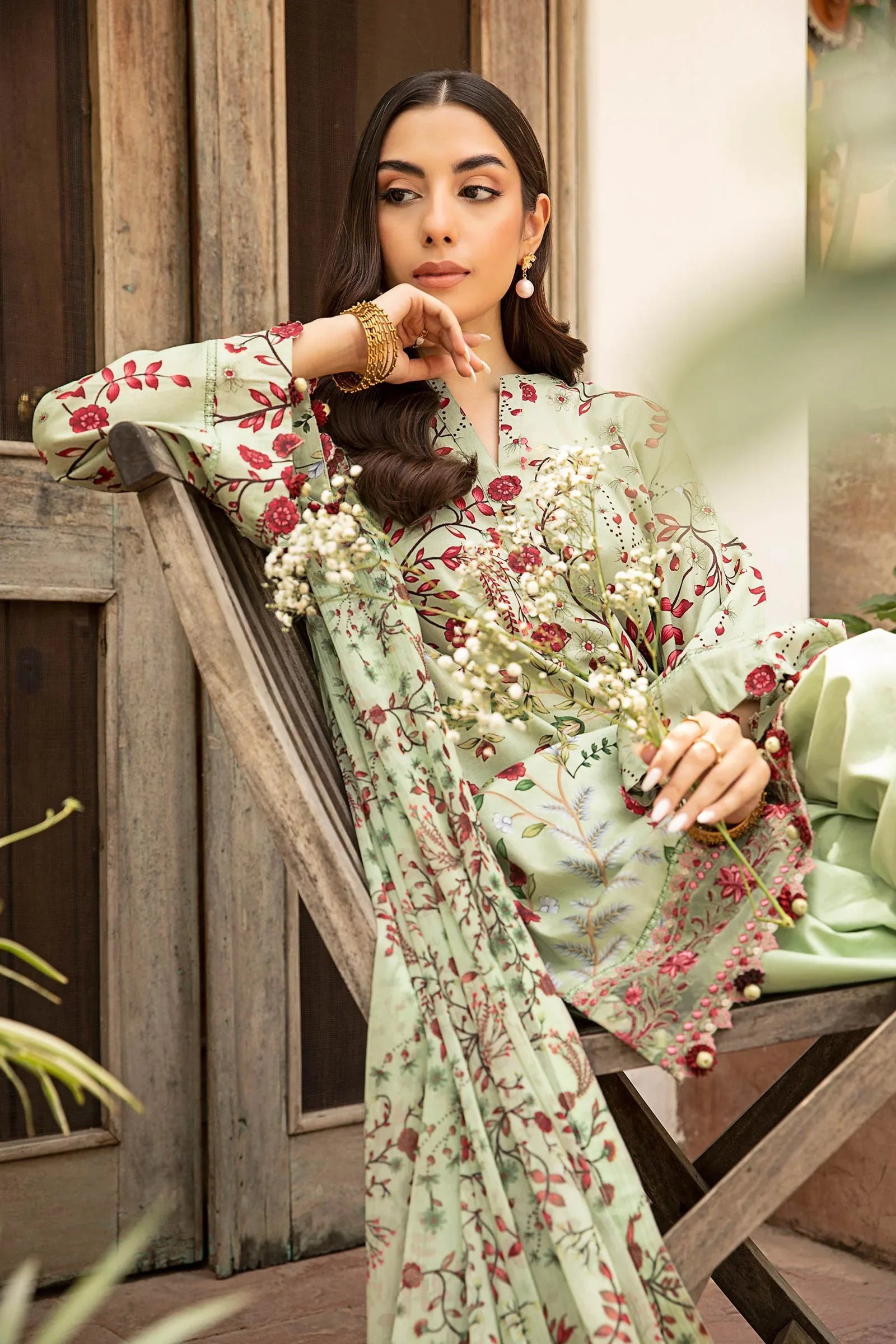 Maria B | Eid Basic Lawn | MB-CUS25-912B - Rang-e-Khaas