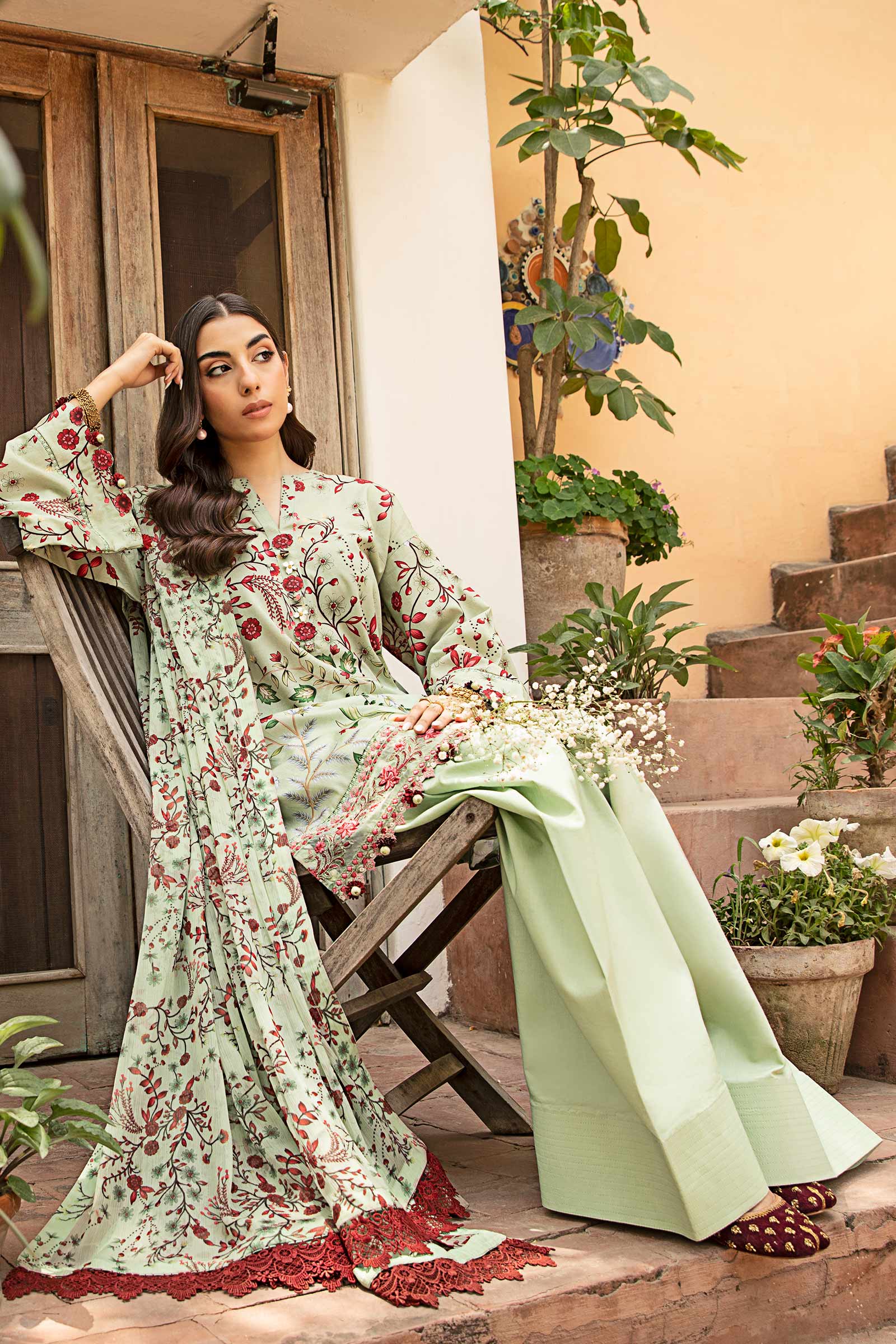 Maria B | Eid Basic Lawn | MB-CUS25-912B - Rang-e-Khaas