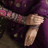 Maria B Embroidered Chiffon Saree - Rang-e-Khaas