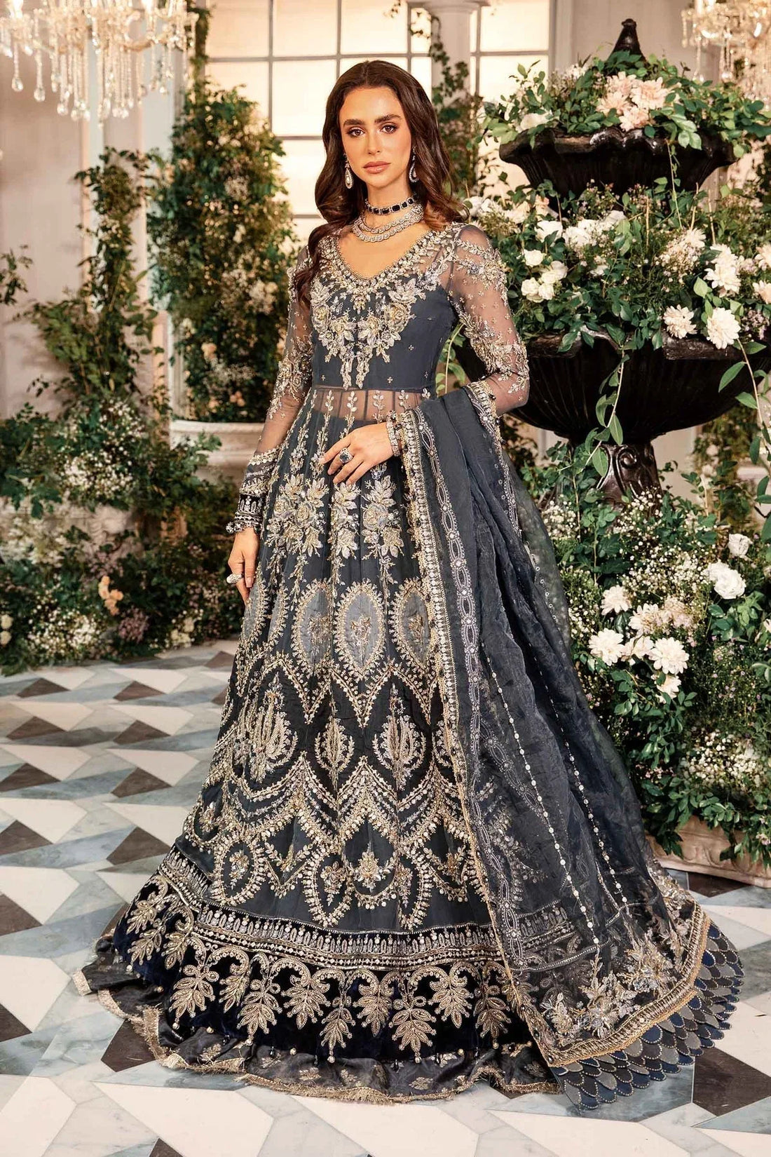 Maria B | Embroidered Formals 24 | Organza Suit | BD-2901 - Rang-e-Khaas