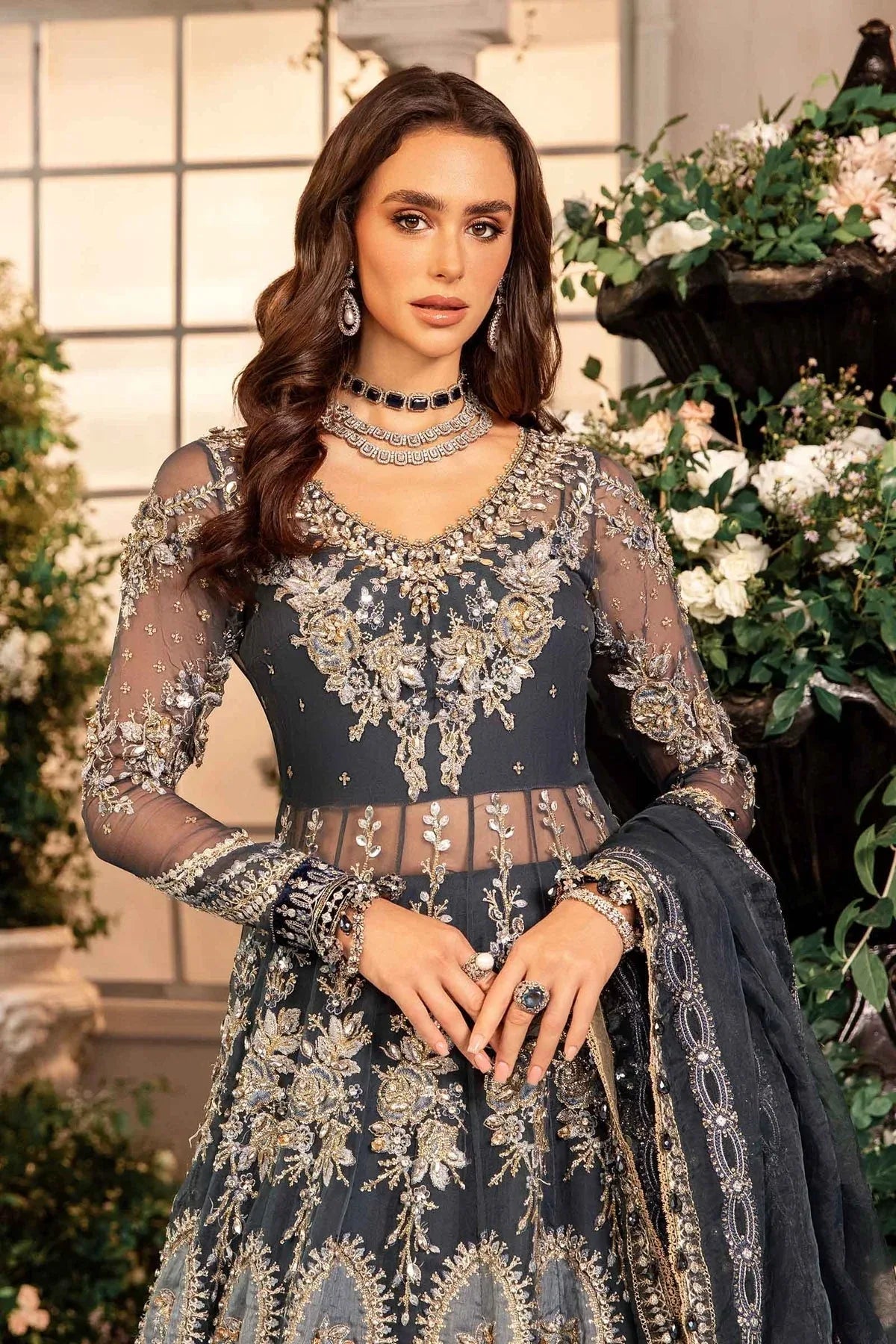 Maria B | Embroidered Formals 24 | Organza Suit | BD-2901 - Rang-e-Khaas