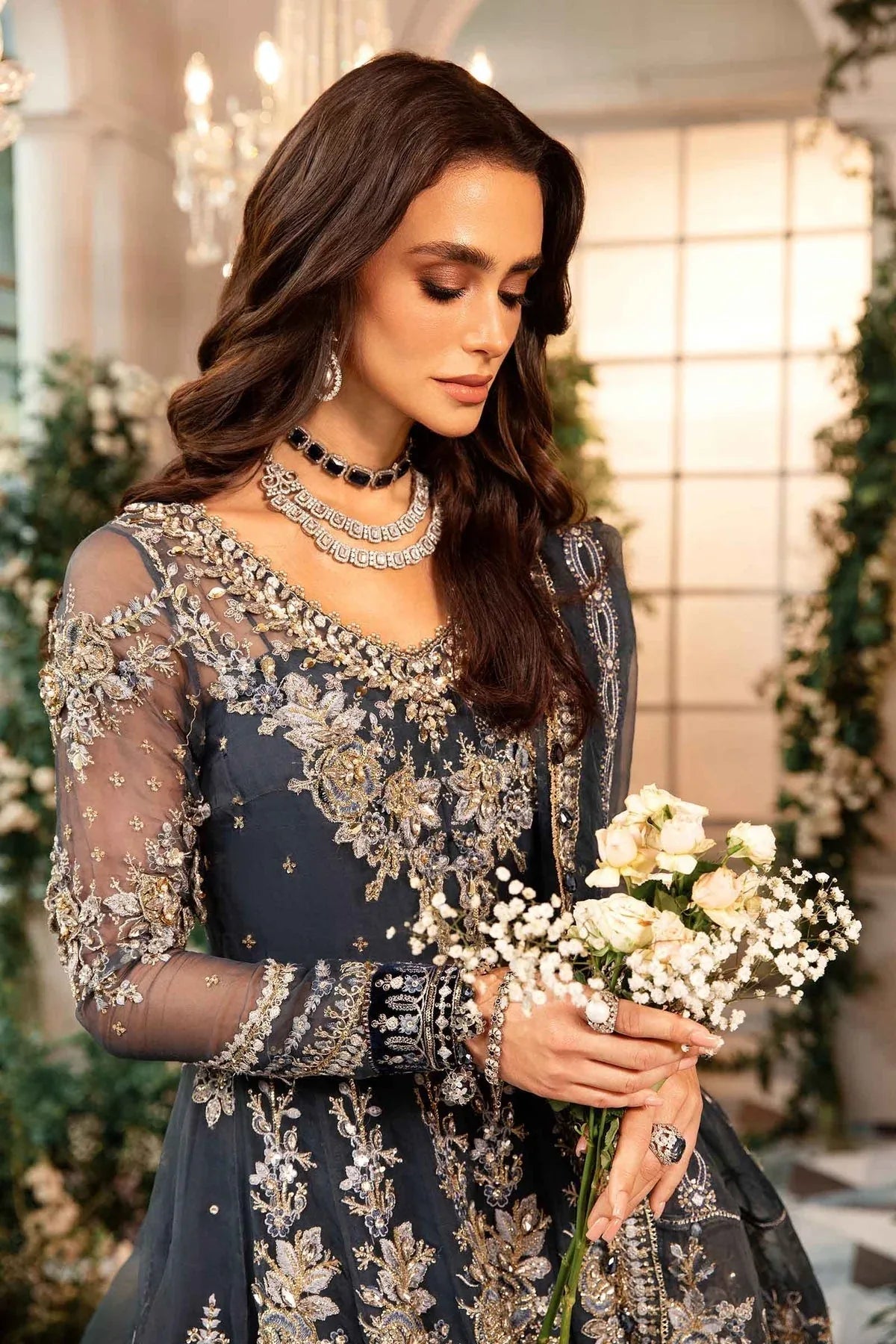 Maria B | Embroidered Formals 24 | Organza Suit | BD-2901 - Rang-e-Khaas