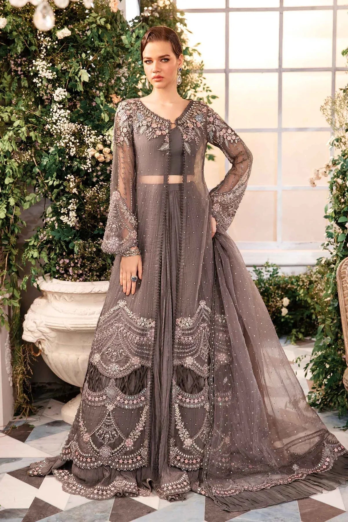 Maria B | Embroidered Formals 24 | Organza Suit | BD-2902 - Rang-e-Khaas