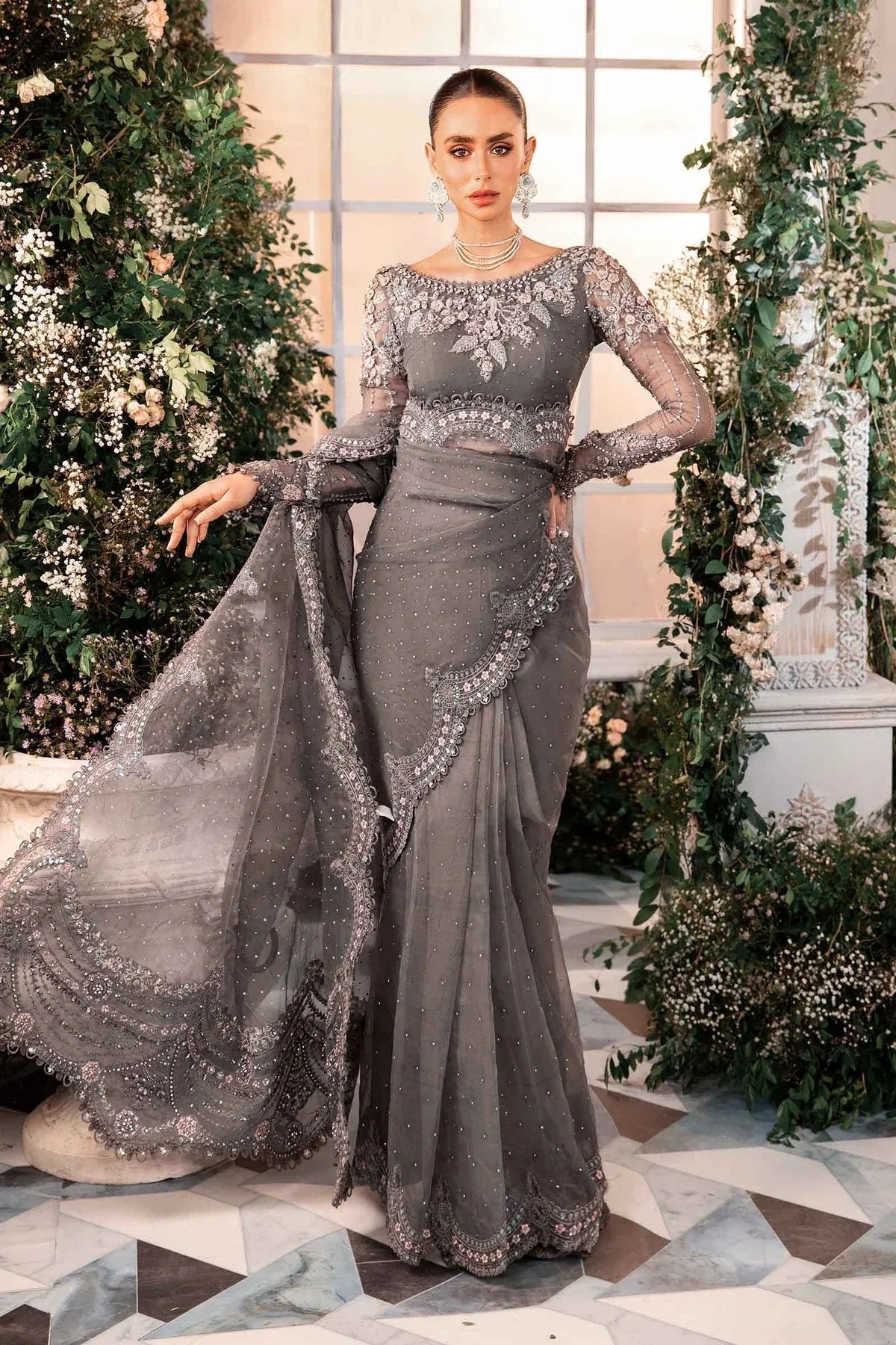 Maria B | Embroidered Formals 24 | Organza Suit | BD-2902 - Rang-e-Khaas