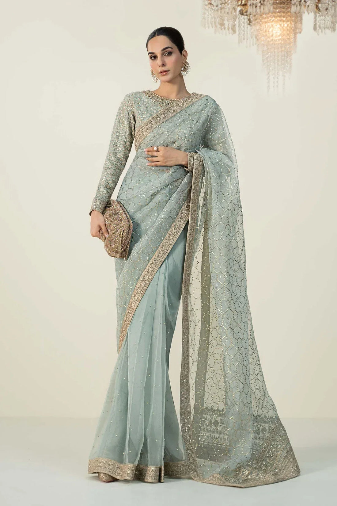 Maria B | Formal Wears | Raw Silk Saree | SF-W24-15 - Rang-e-Khaas