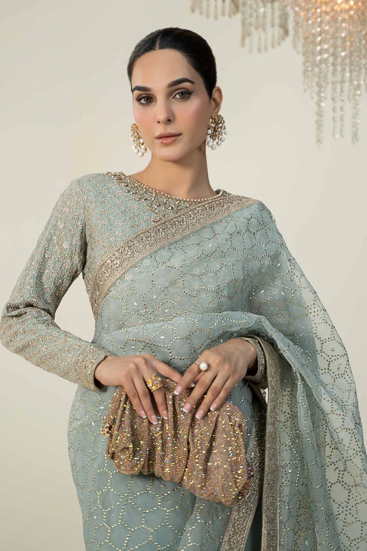 Maria B | Formal Wears | Raw Silk Saree | SF-W24-15 - Rang-e-Khaas