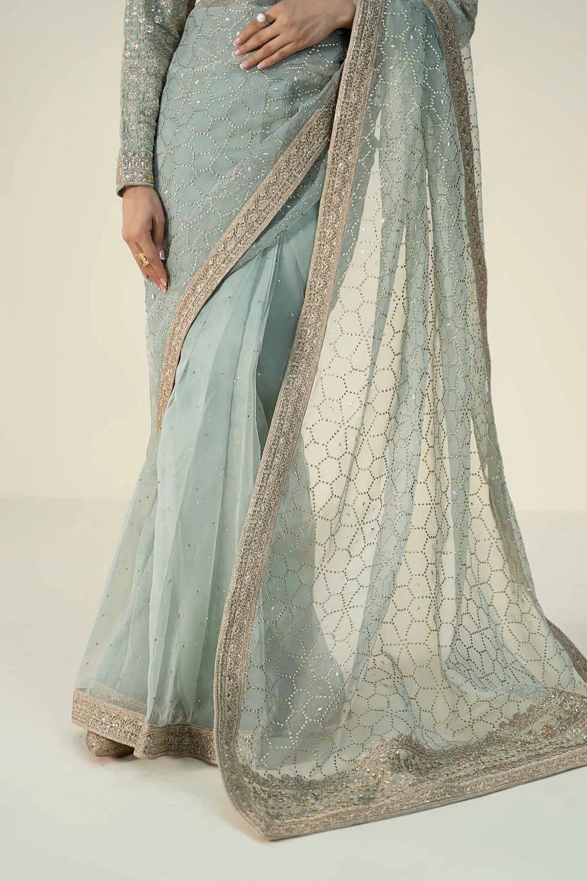 Maria B | Formal Wears | Raw Silk Saree | SF-W24-15 - Rang-e-Khaas