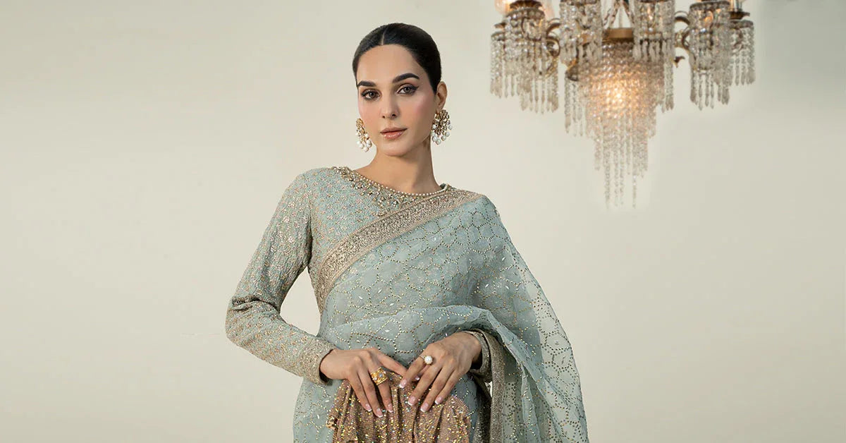 Maria B | Formal Wears | Raw Silk Saree | SF-W24-15 - Rang-e-Khaas