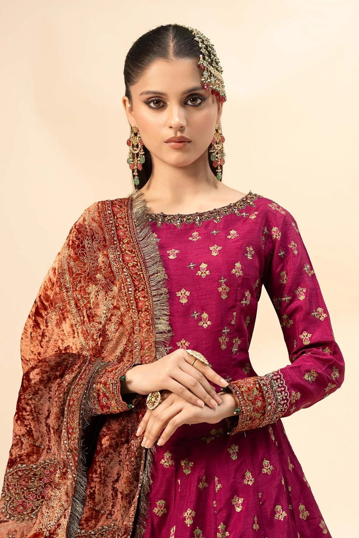Maria B | Formal Wears | Raw Silk Suit | SF-W24-26-C - Rang-e-Khaas