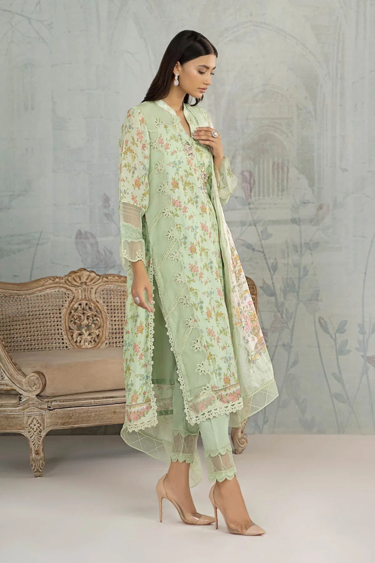 Maria B | Formal Wears | Suit Green SN-PF23-02 - Rang-e-Khaas