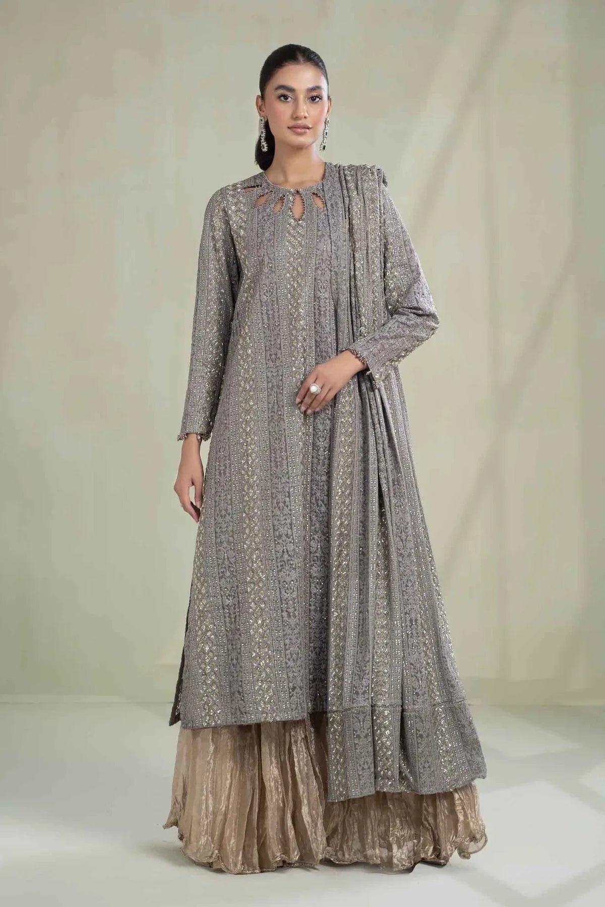 Maria B | Formal Wears | Suit Grey SF-W23-63 - Rang-e-Khaas