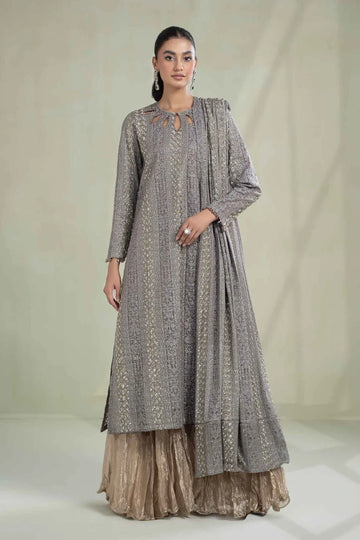 Maria B | Formal Wears | Suit Grey SF-W23-63 - Rang-e-Khaas