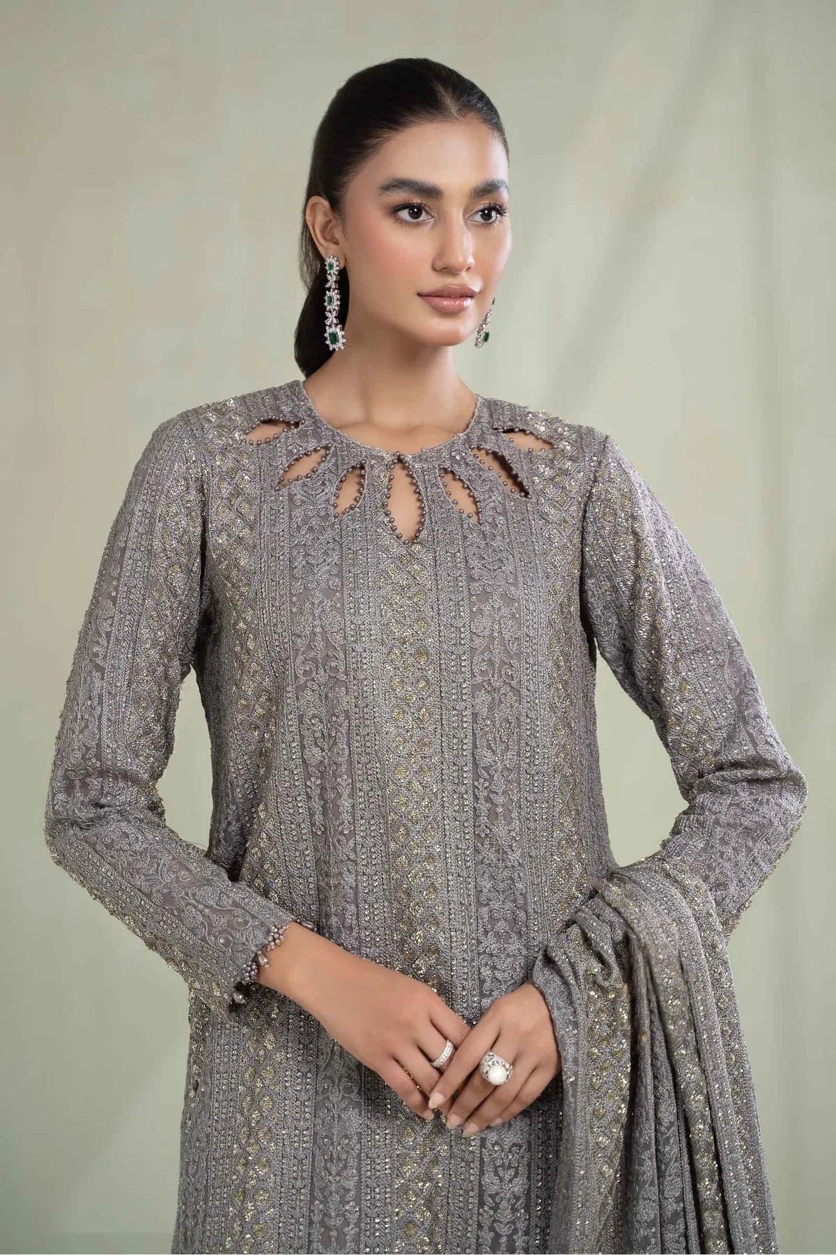 Maria B | Formal Wears | Suit Grey SF-W23-63 - Rang-e-Khaas