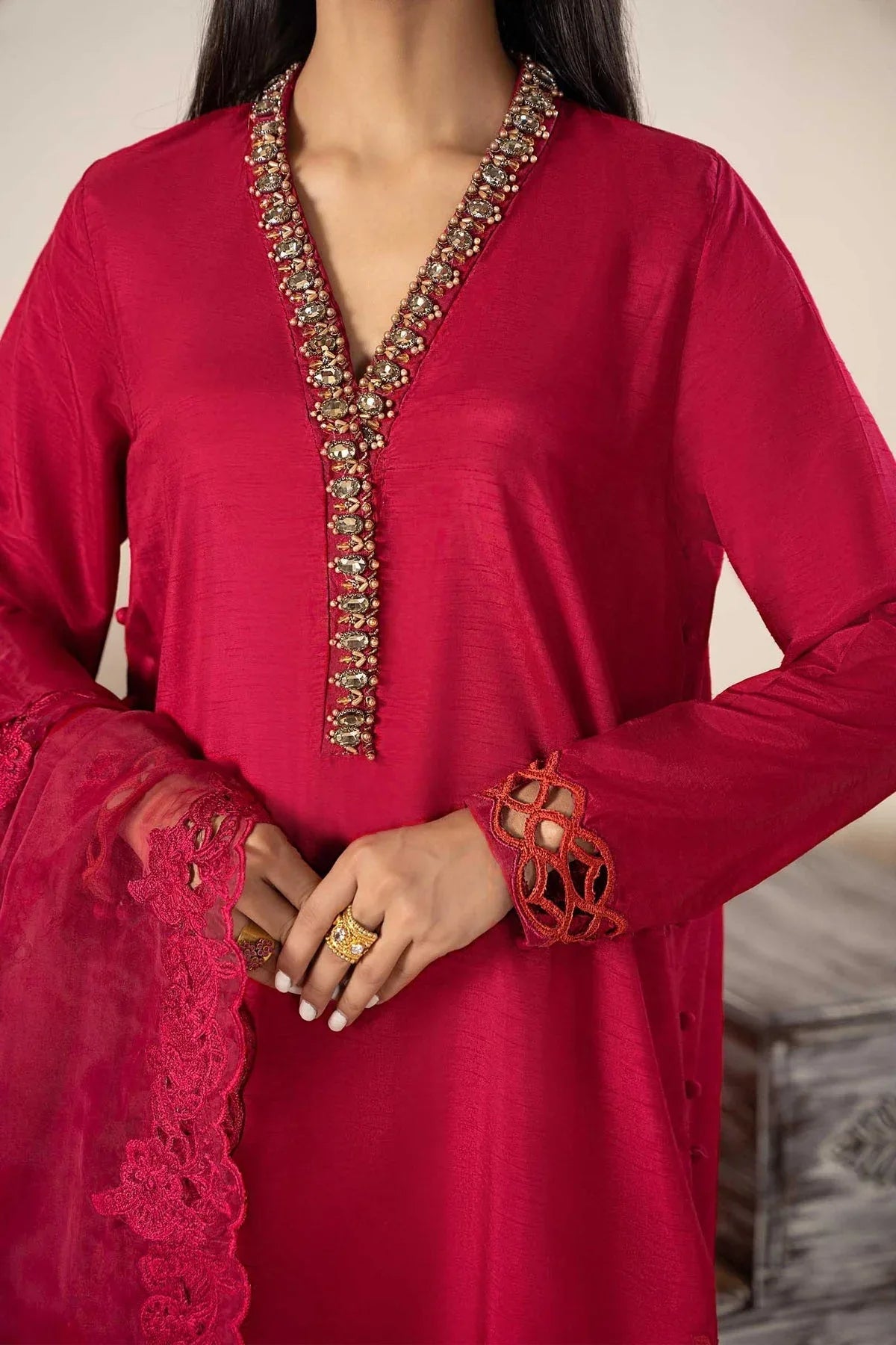 Maria B | Formal Wears | Suit Pink SF-PFW23-02 - Rang-e-Khaas