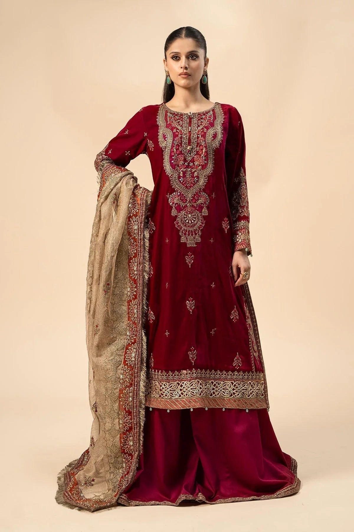 Maria B | Formal Wears | Velvet Suit | SF-W24-29 - Rang-e-Khaas