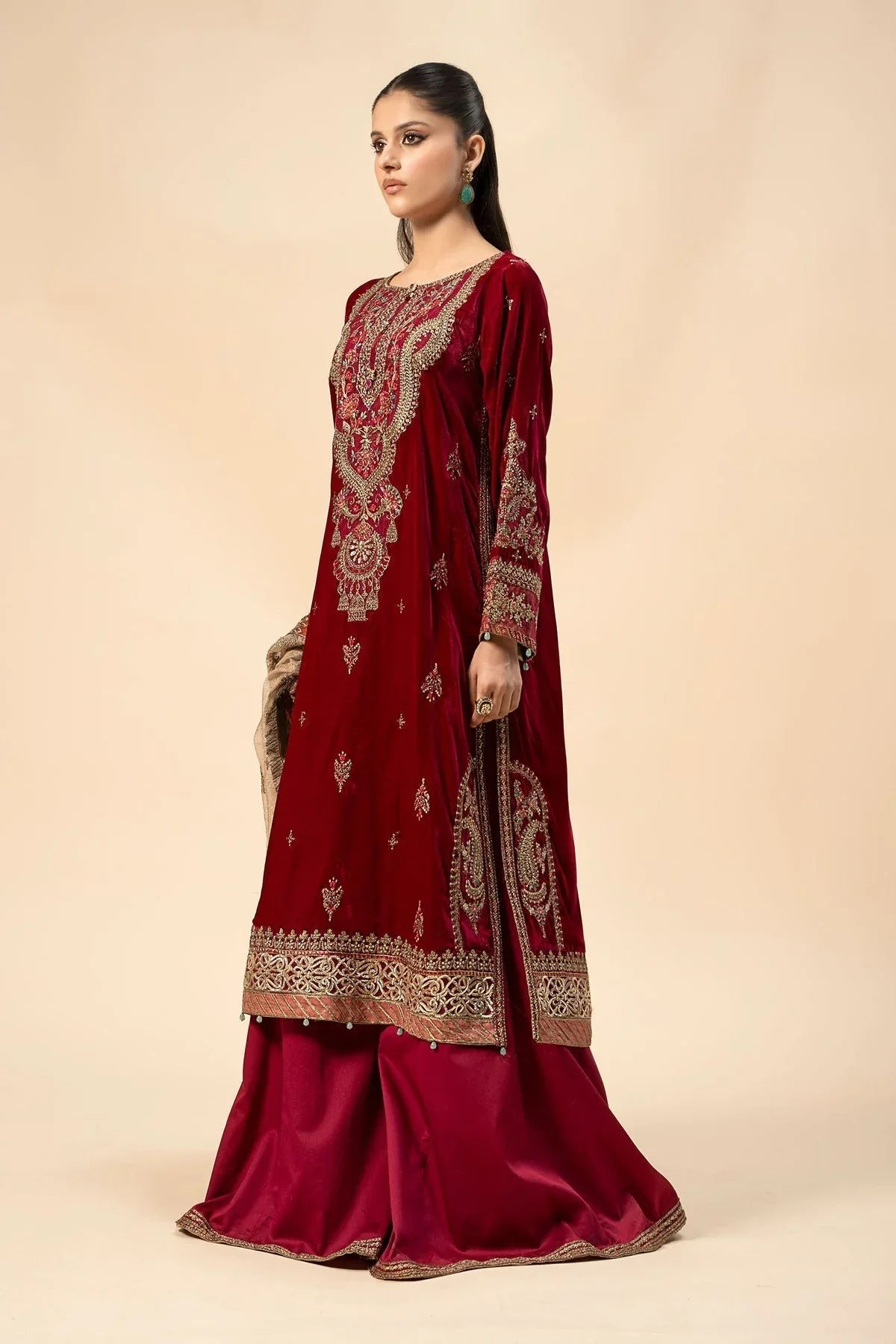 Maria B | Formal Wears | Velvet Suit | SF-W24-29 - Rang-e-Khaas