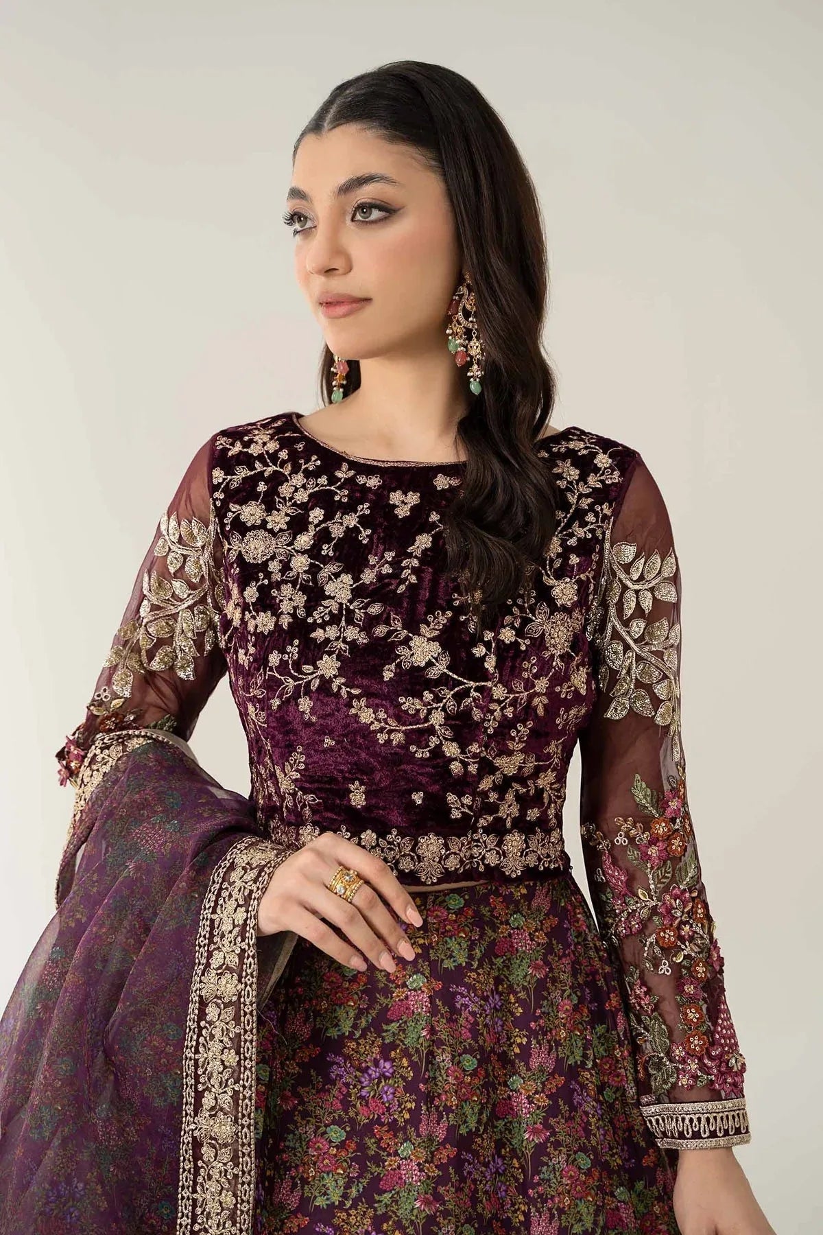 Maria B | Formal Wears | Velvet Suit | SF-W24-50 - Rang-e-Khaas