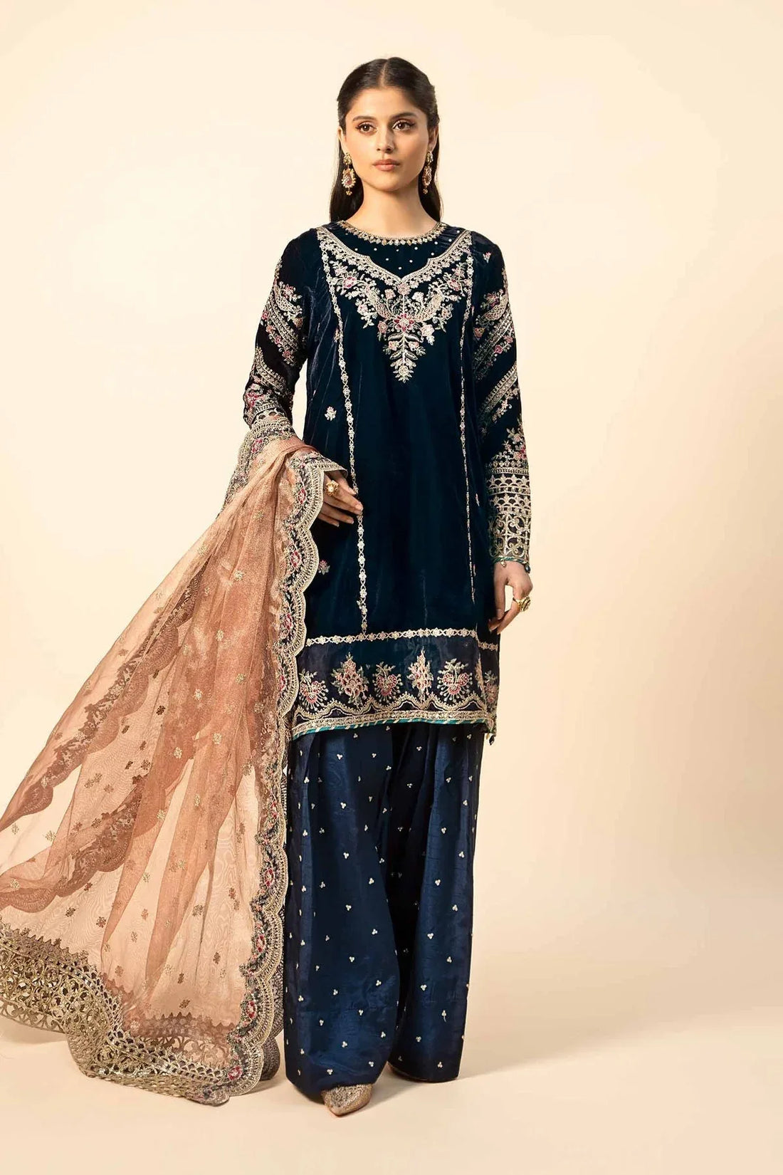 Maria B | Formal Wears | Velvet Suit | SF-W24-80 - Rang-e-Khaas