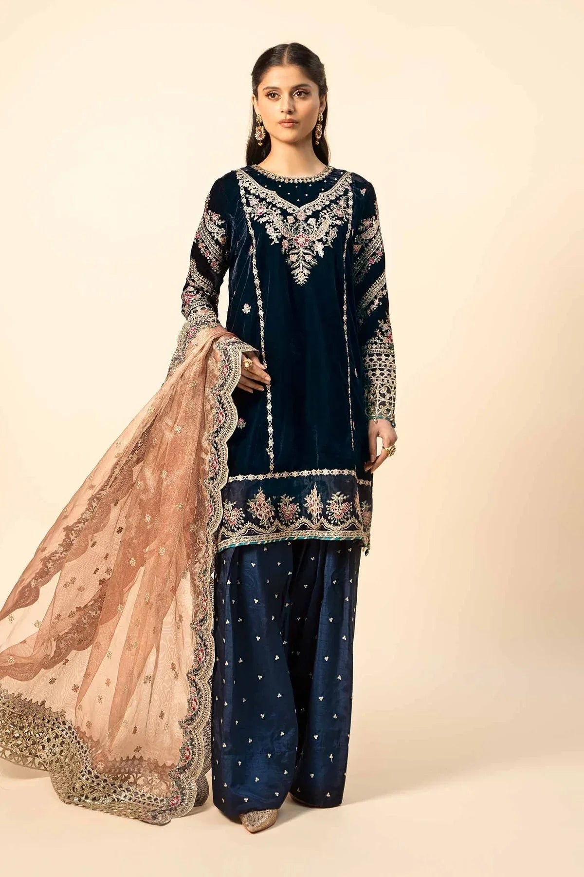 Maria B | Formal Wears | Velvet Suit | SF-W24-80 - Rang-e-Khaas