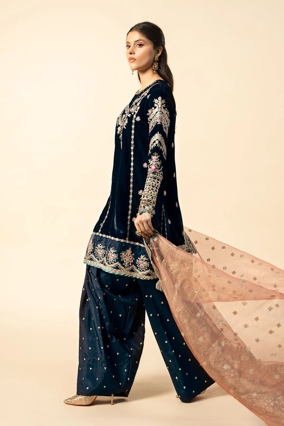 Maria B | Formal Wears | Velvet Suit | SF-W24-80 - Rang-e-Khaas