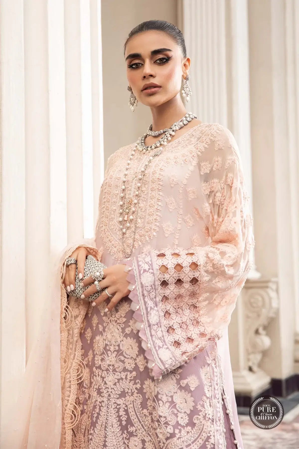 Maria B | Luxury Chiffon Collection | Lilac - Rang-e-Khaas