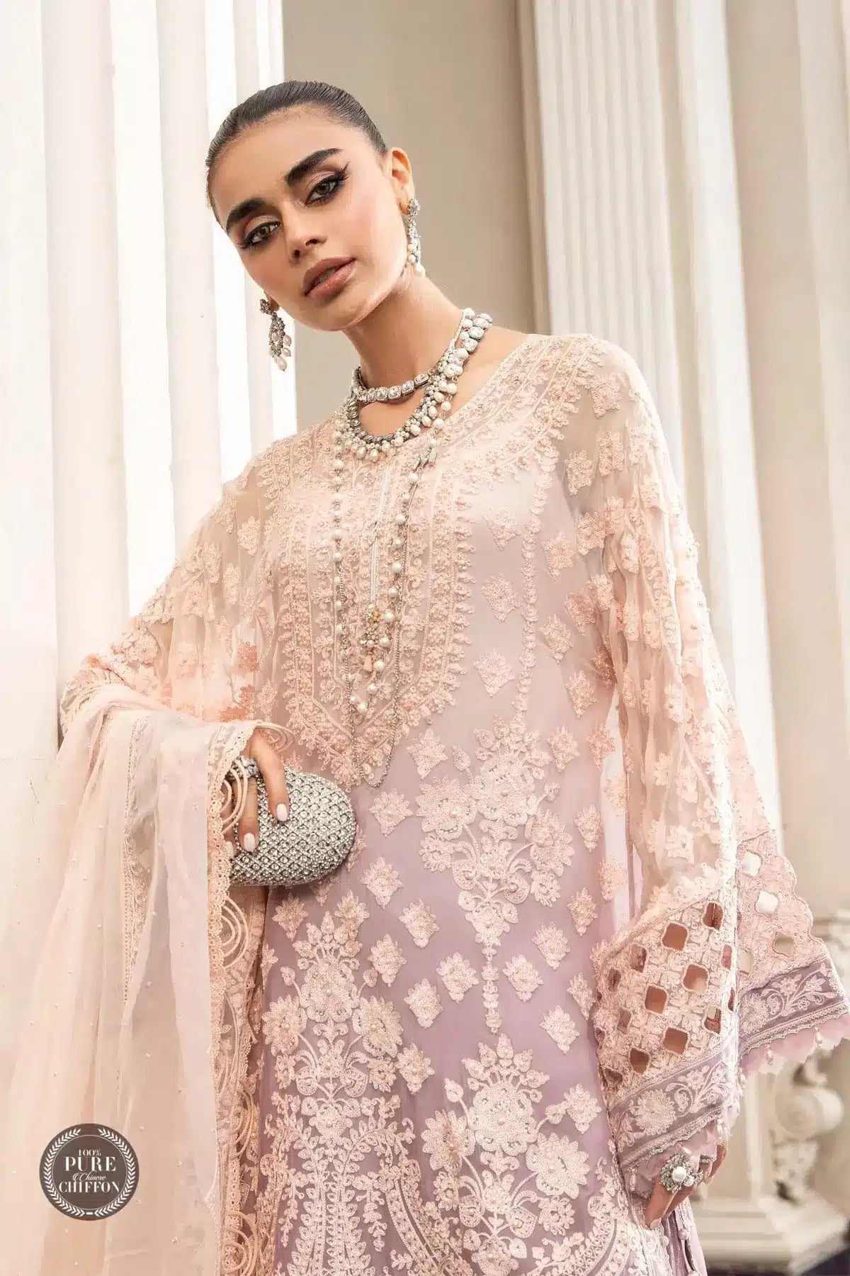 Maria B | Luxury Chiffon Collection | Lilac - Rang-e-Khaas