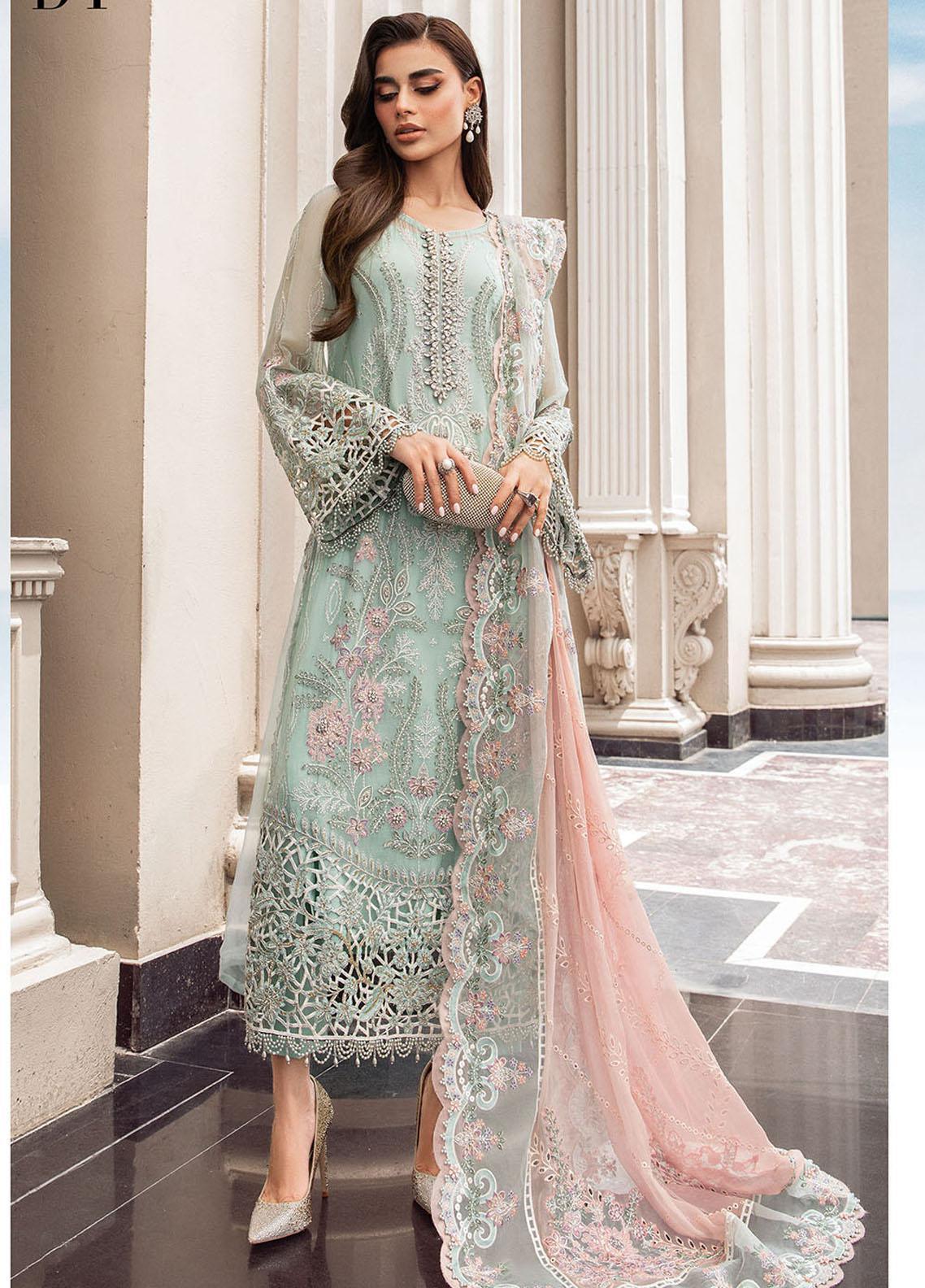 Maria B | Luxury Chiffon Collection | Mint Green - Rang-e-Khaas
