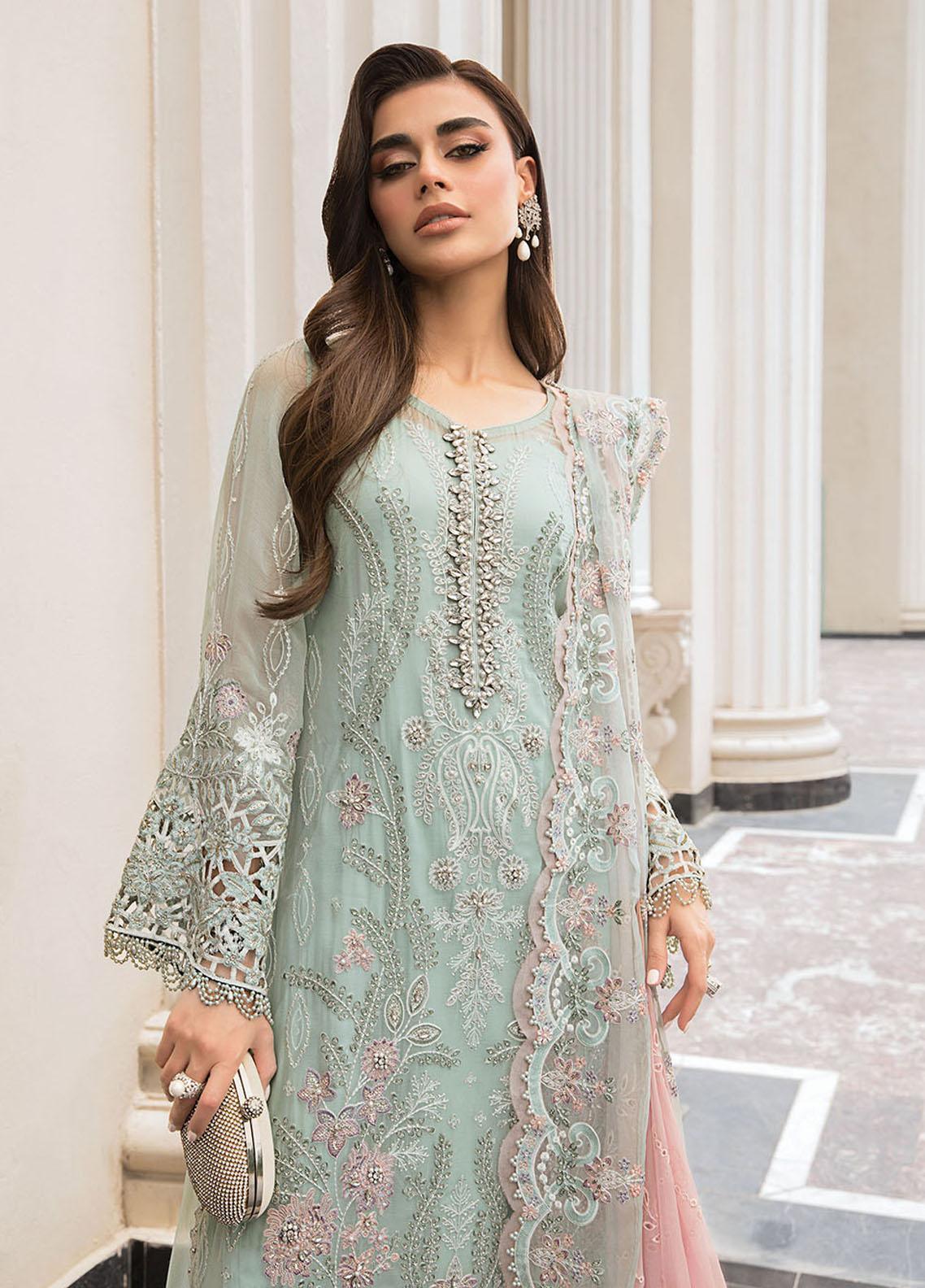 Maria B | Luxury Chiffon Collection | Mint Green - Rang-e-Khaas