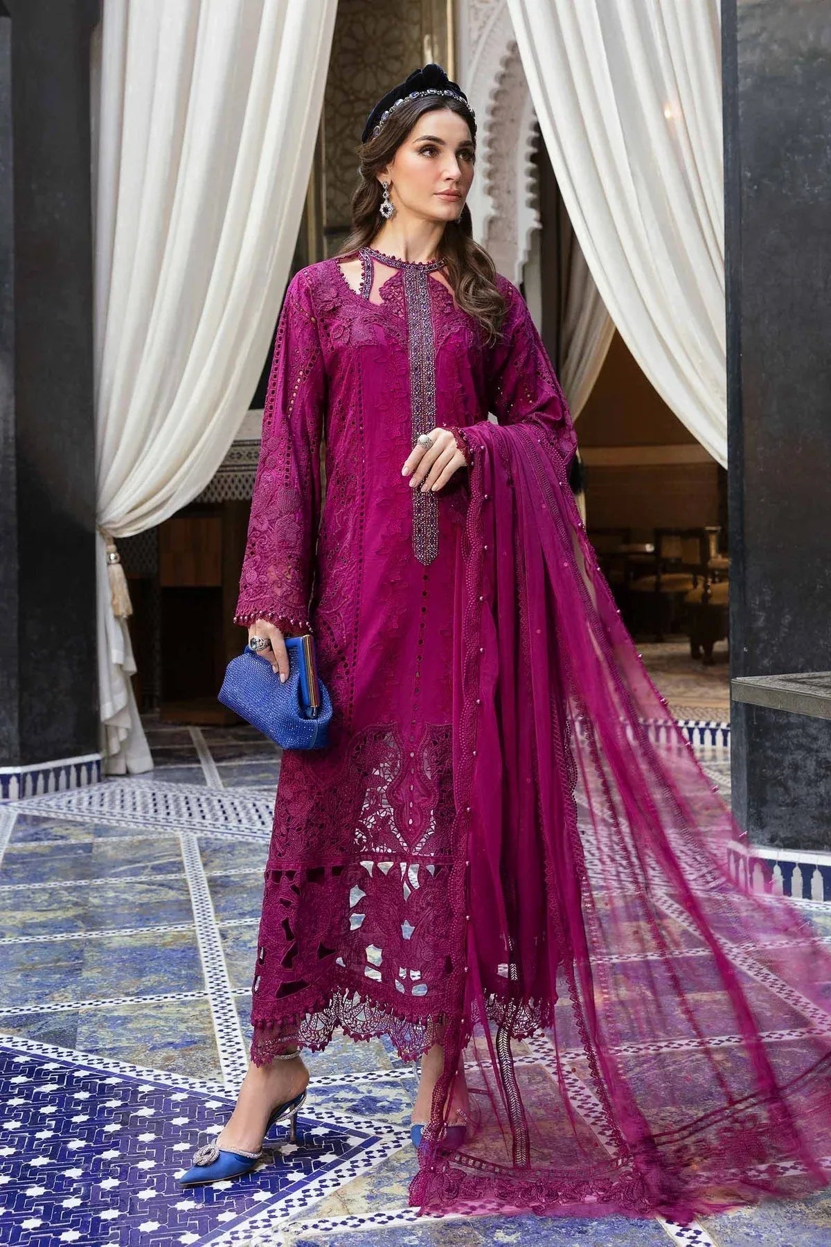 Maria B | Luxury Lawn 25 | D-2502-B - Rang-e-Khaas